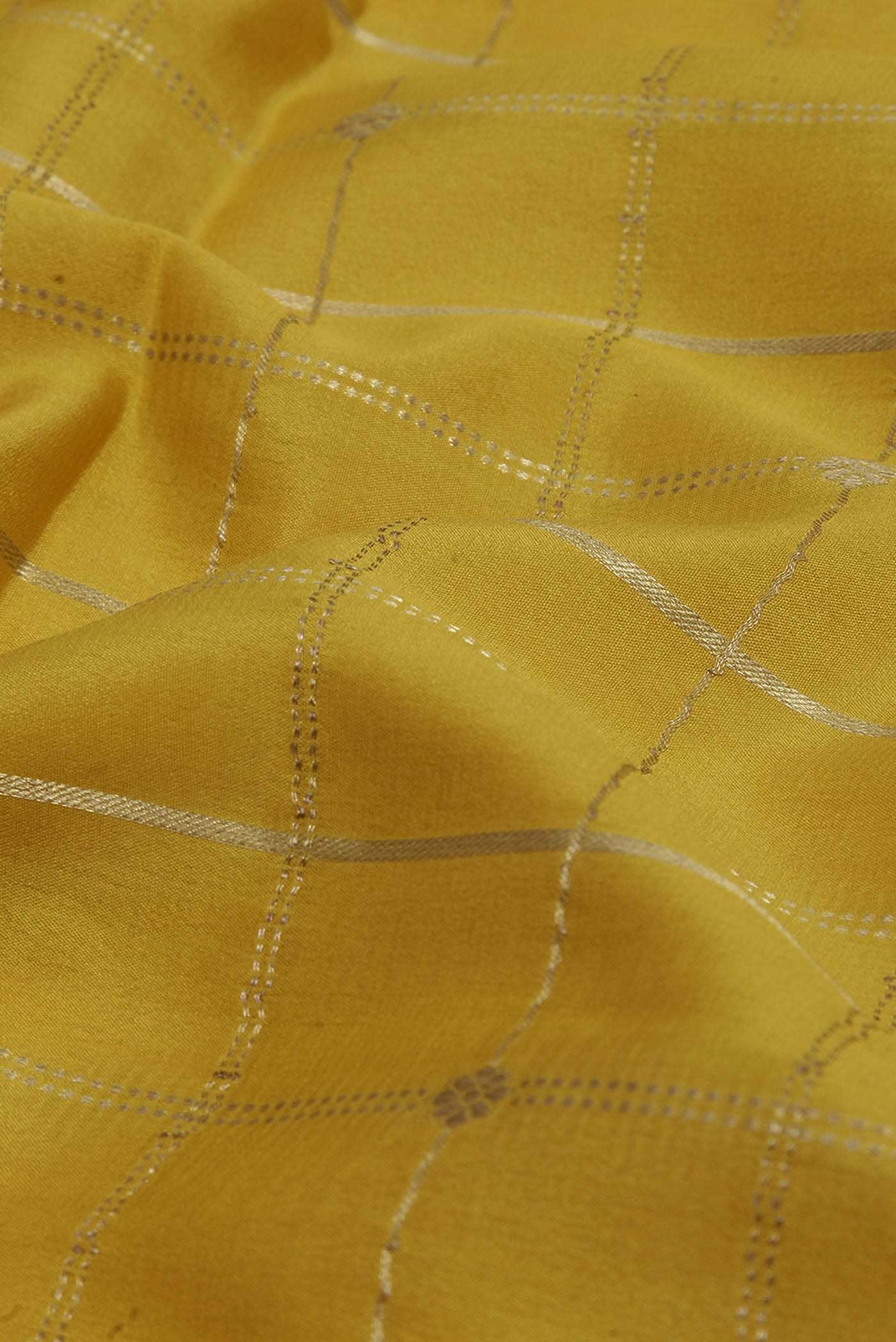Yellow Mysore Crepe Saree