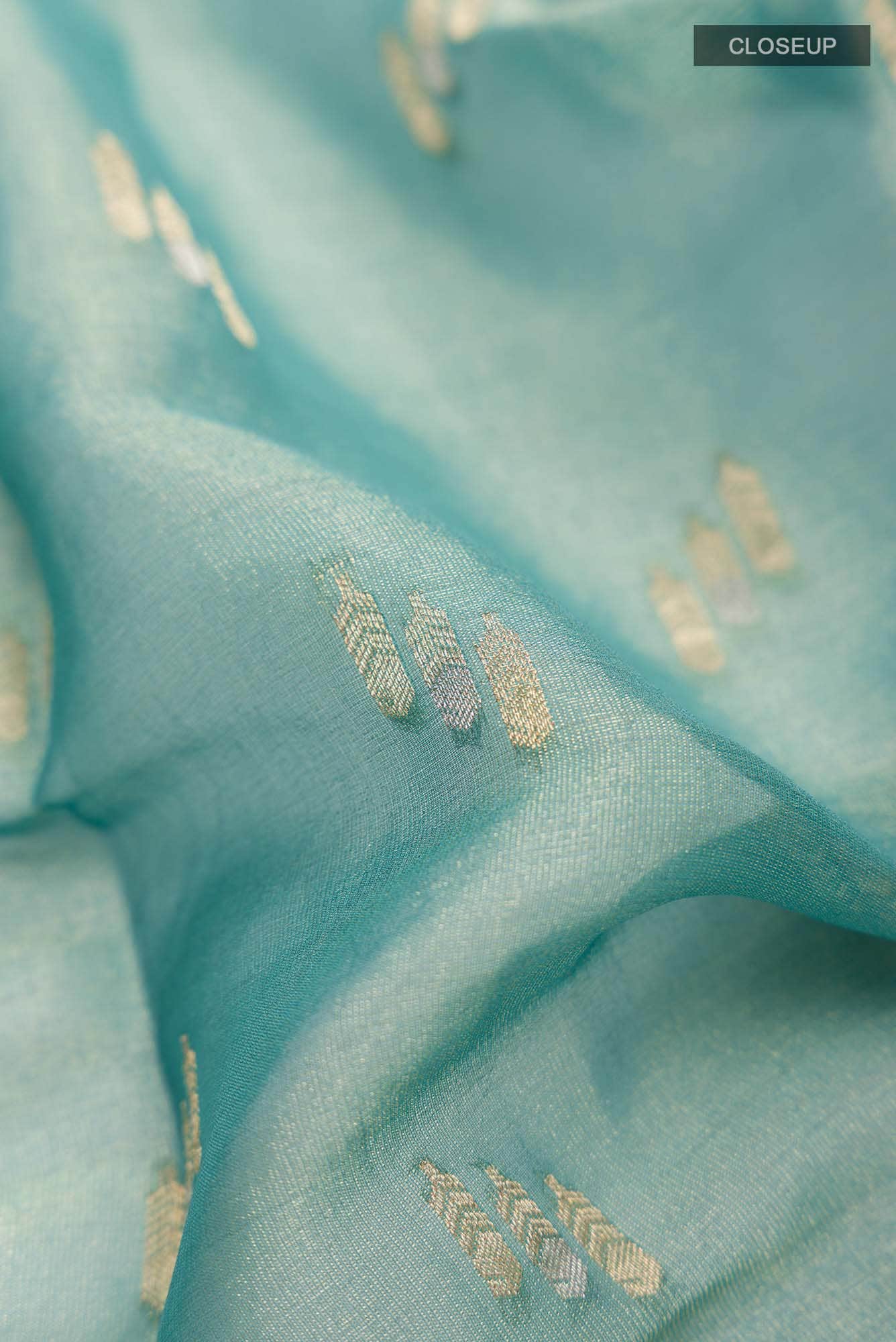 Light Blue Mysore Crepe Saree