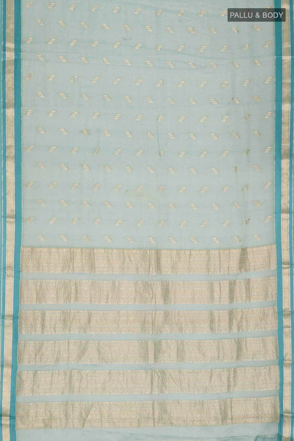 Light Blue Mysore Crepe Saree