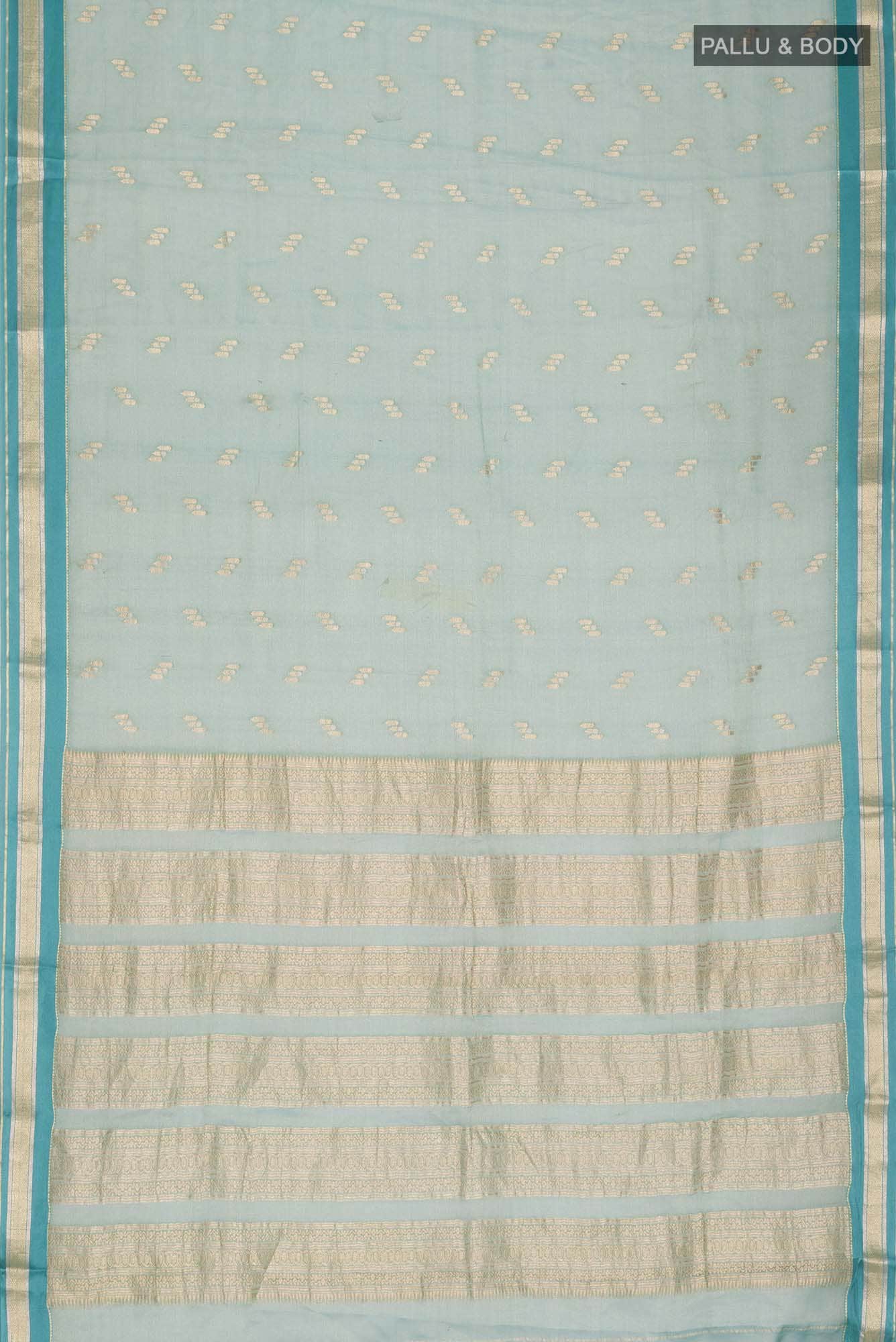 Light Blue Mysore Crepe Saree