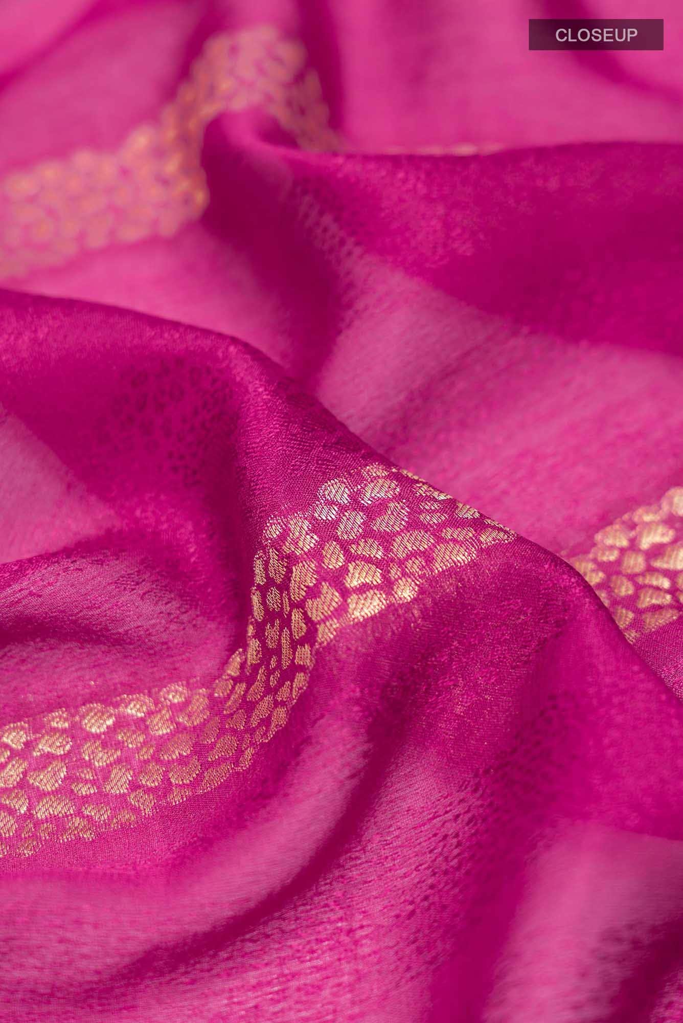 Magenta Mysore Crepe Saree