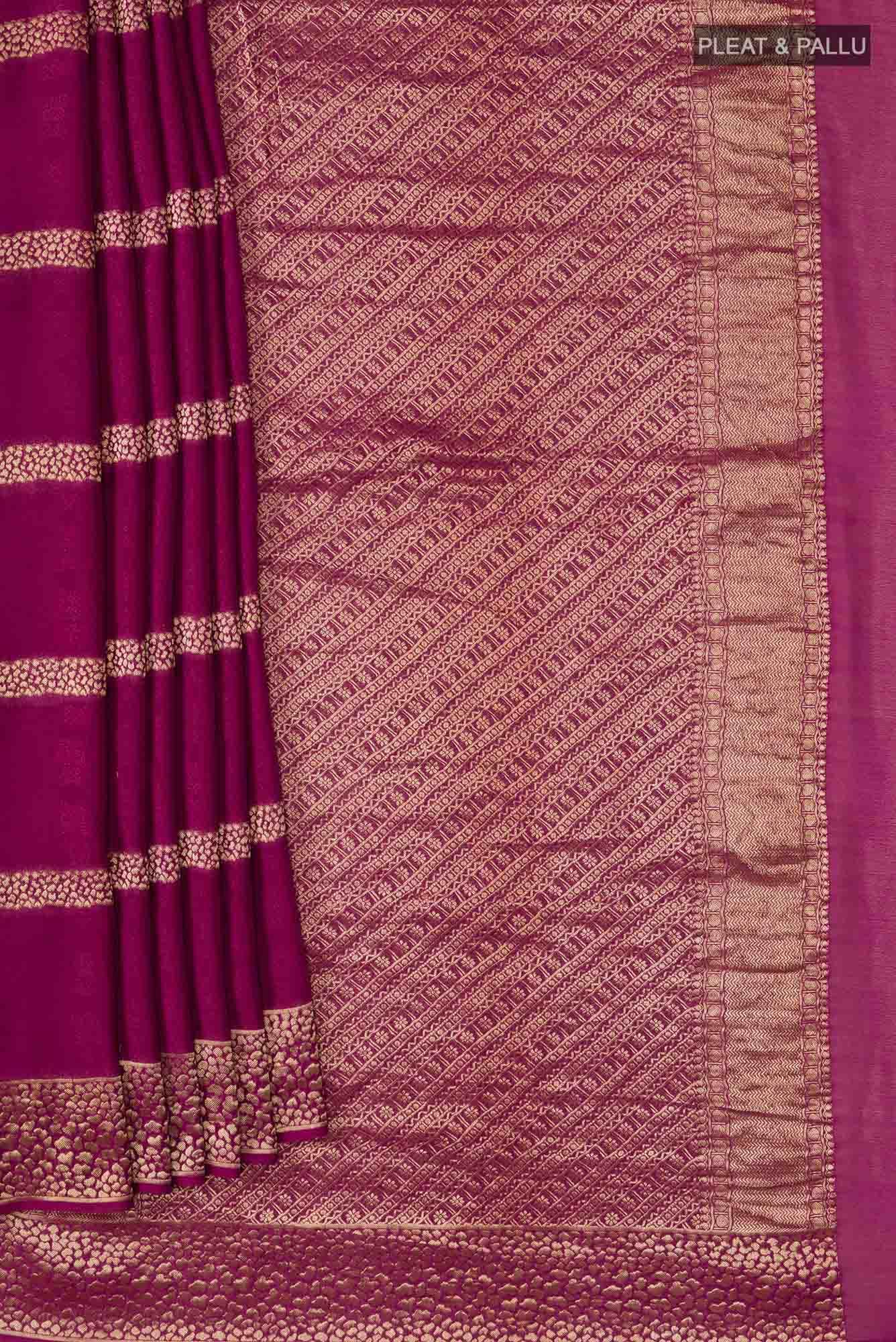 Magenta Mysore Crepe Saree