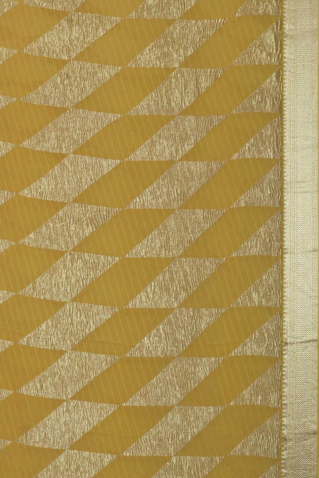 Yellow Mysore Crepe Saree