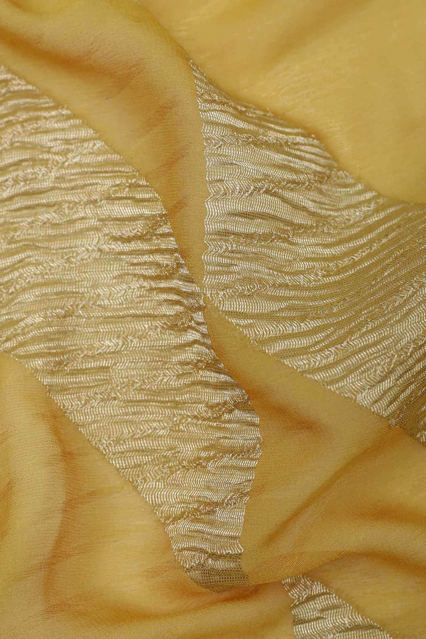 Yellow Mysore Crepe Saree