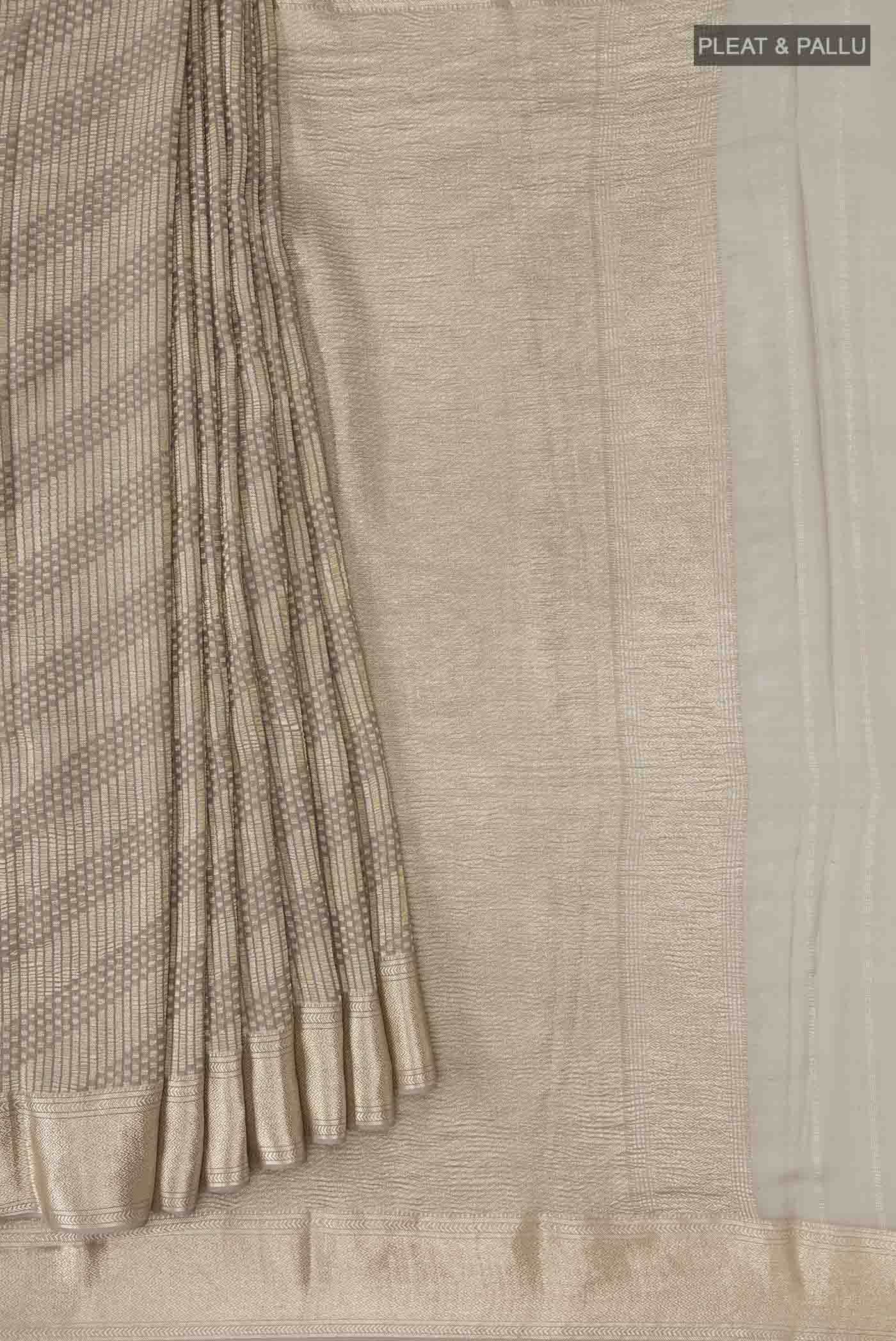 Grey Mysore Georgette Saree