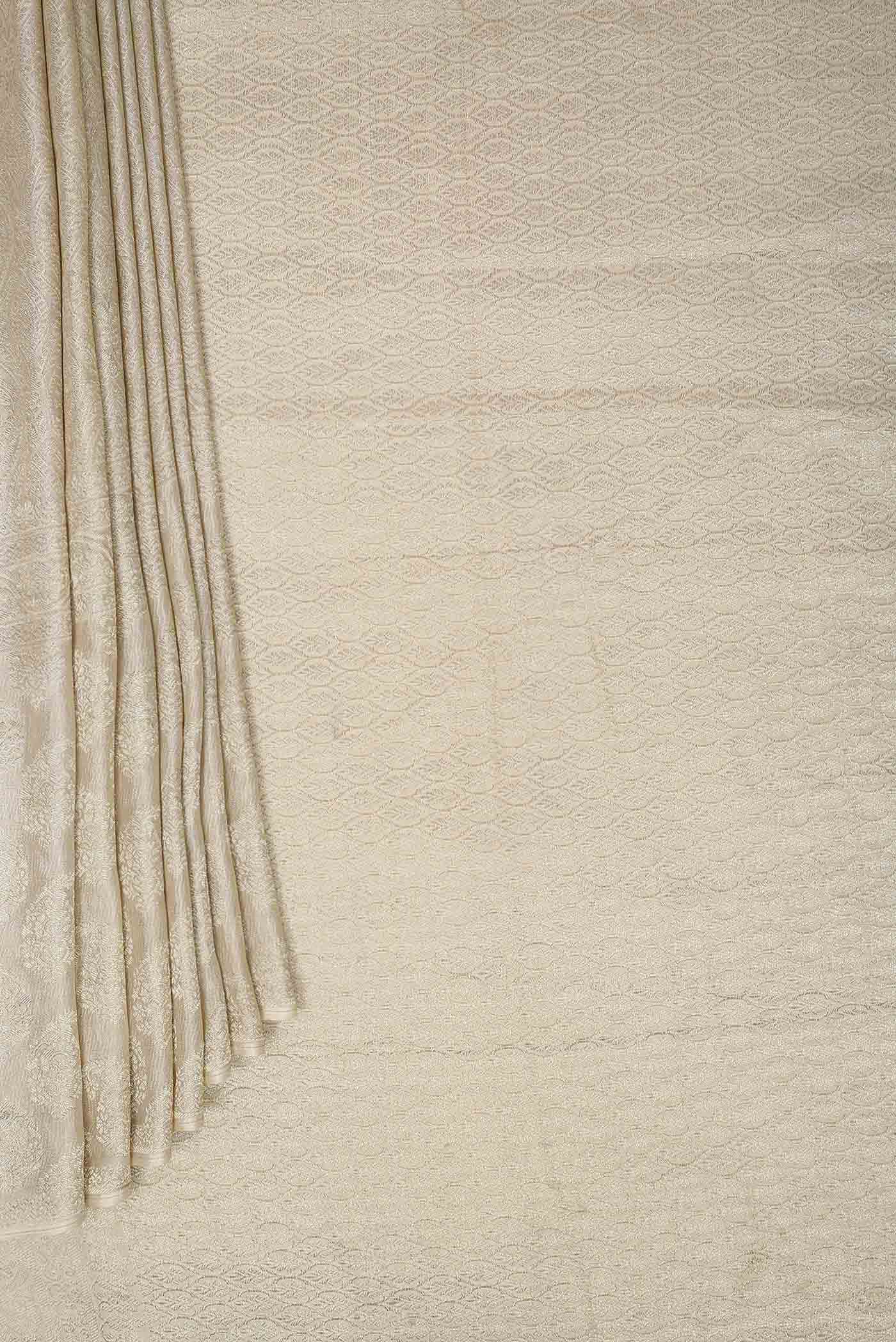 Cream Mysore Georgette Saree