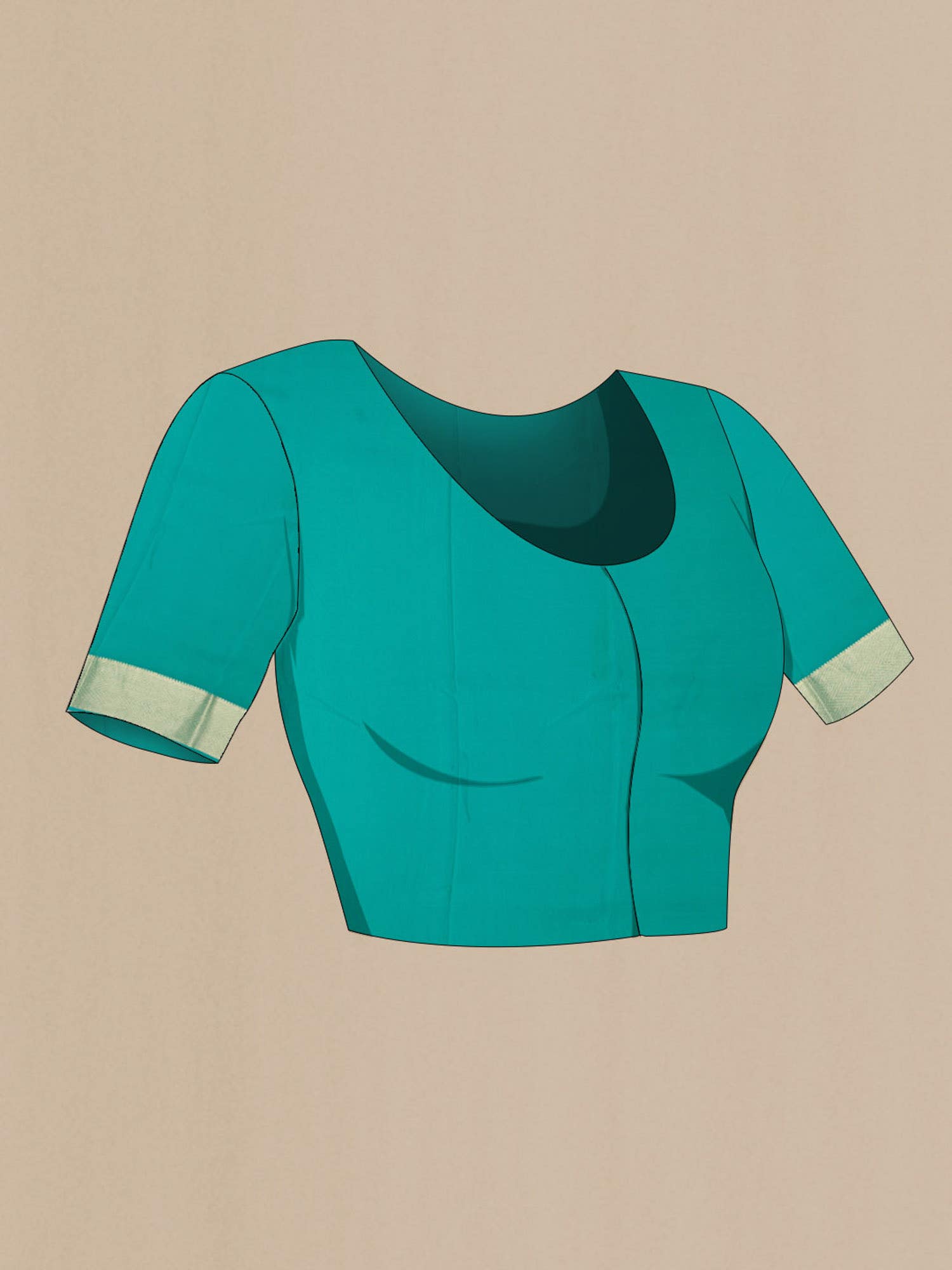 Teal Mysore Crepe Saree