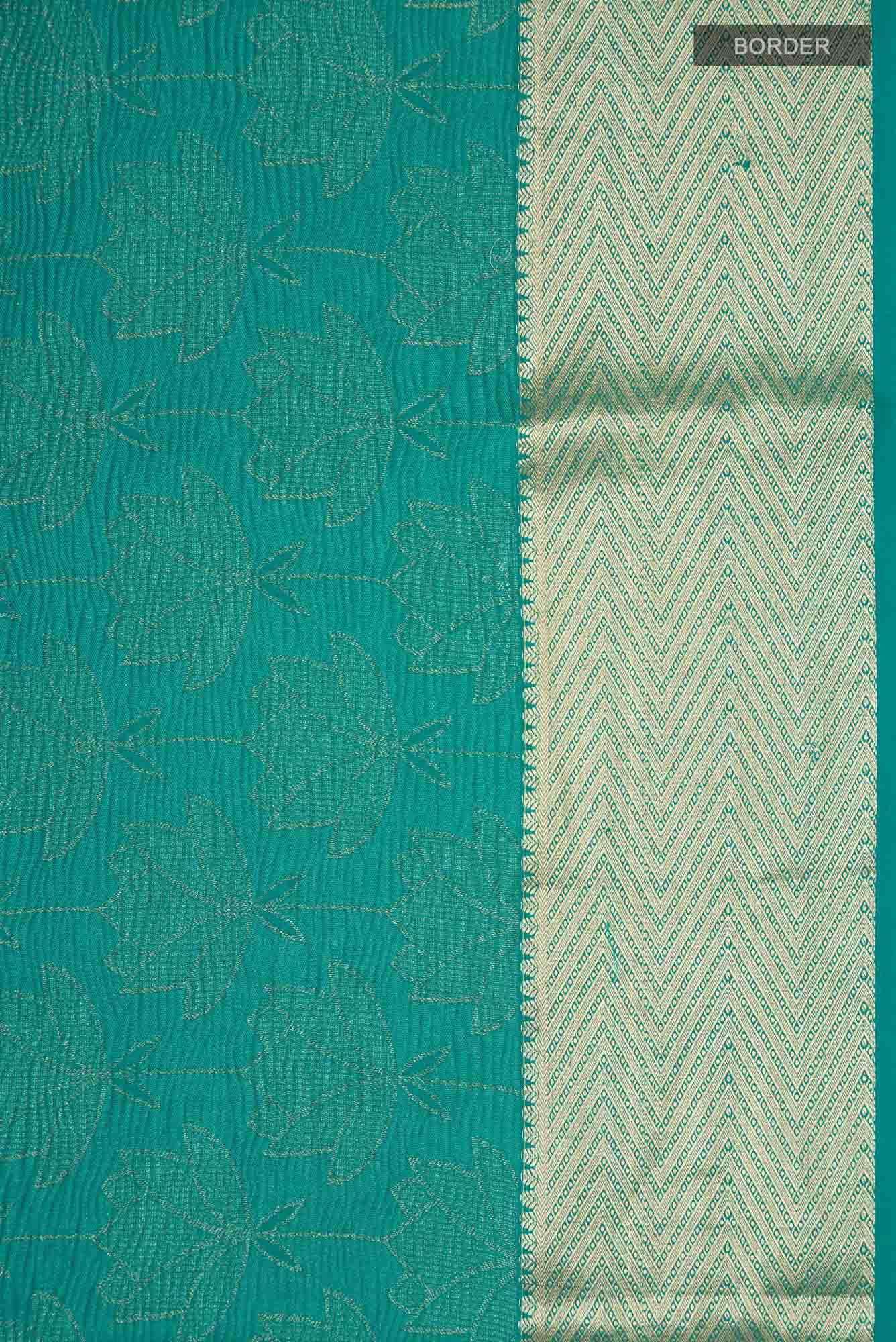 Teal Mysore Crepe Saree
