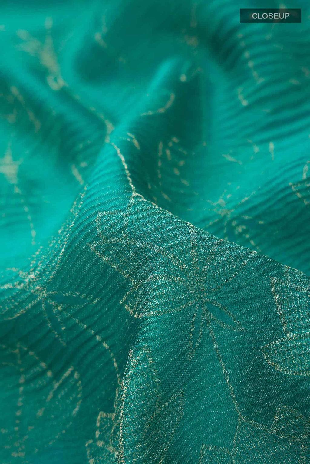 Teal Mysore Crepe Saree