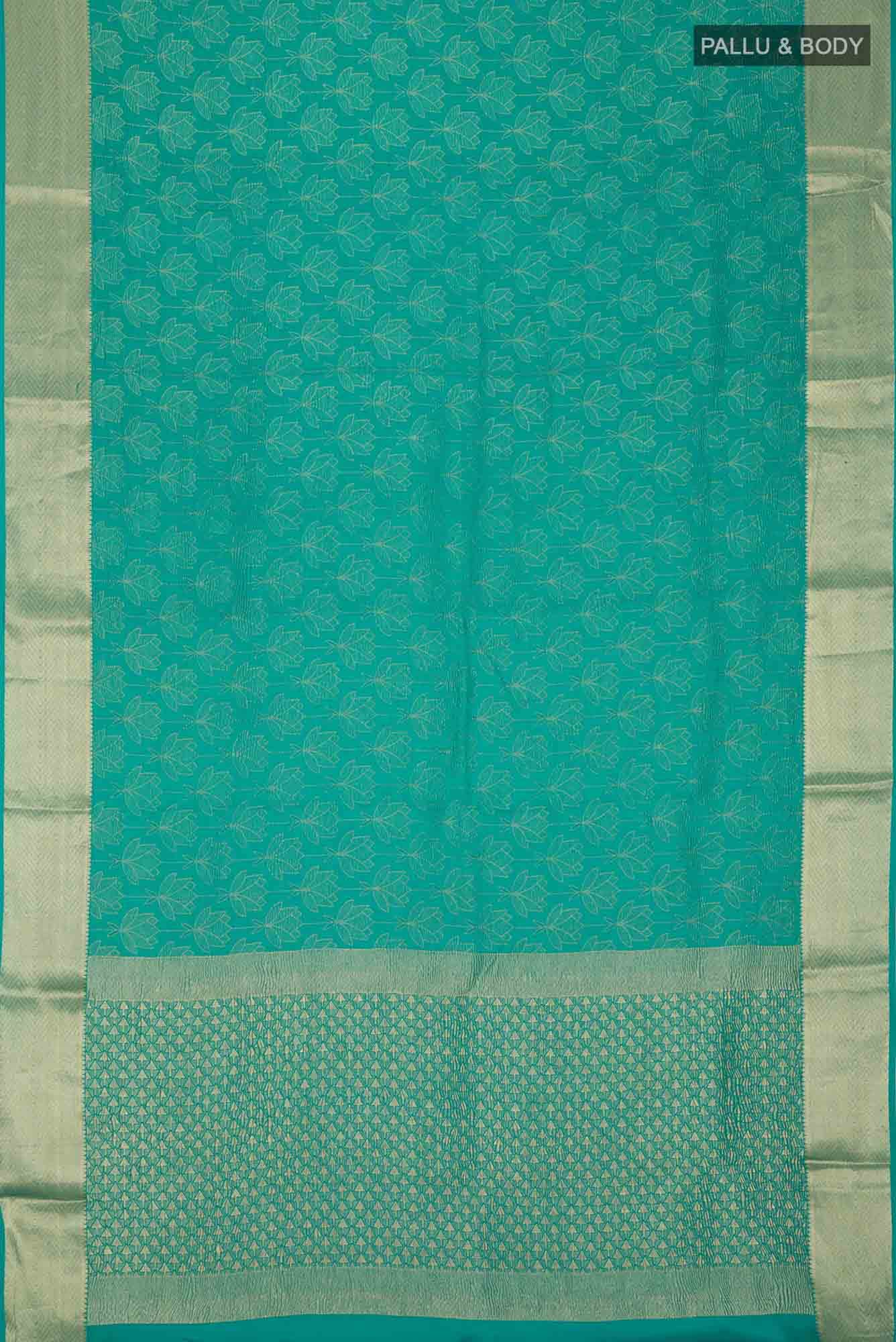 Teal Mysore Crepe Saree
