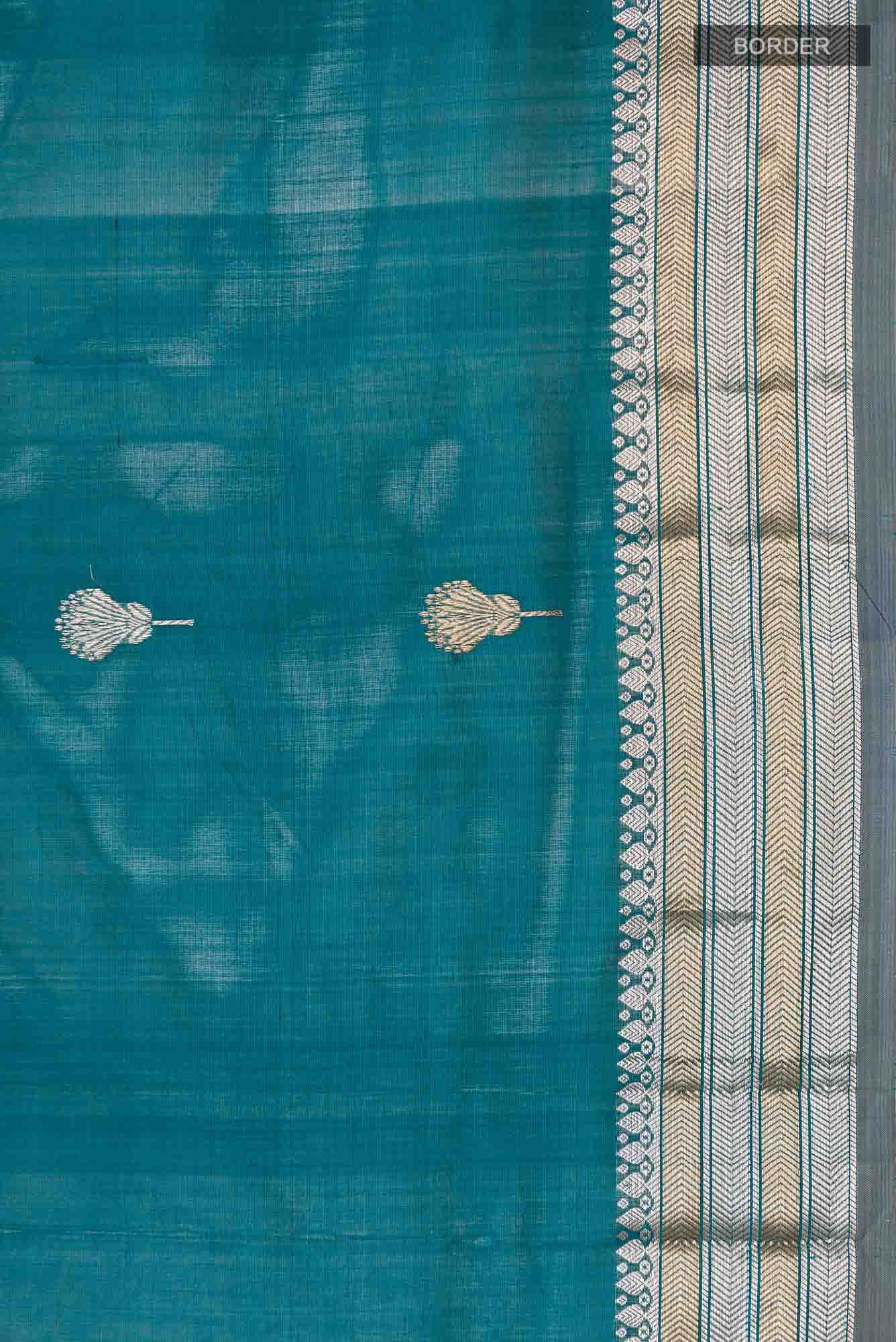 Blue Banarasi Katan Silk Saree