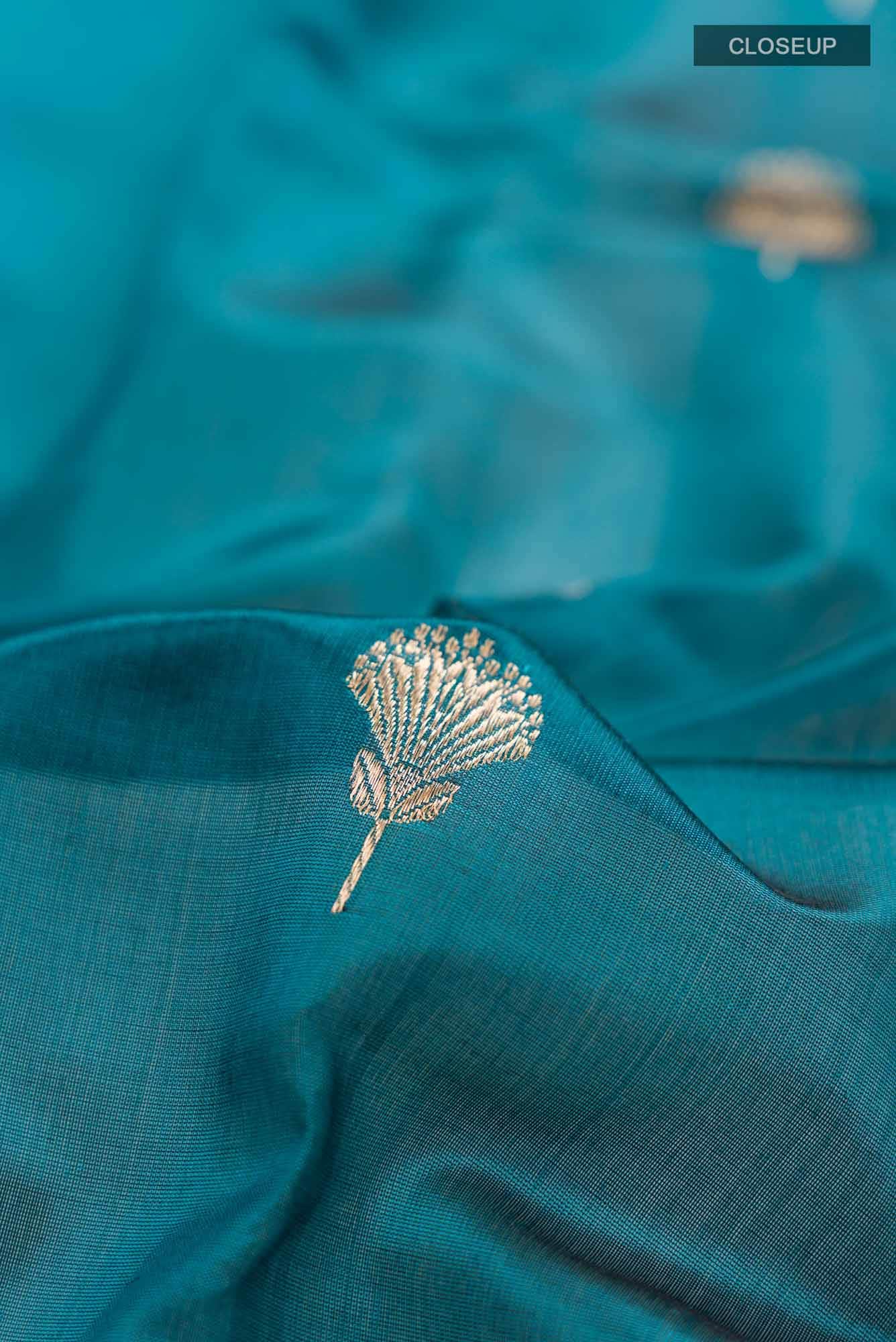 Blue Banarasi Katan Silk Saree
