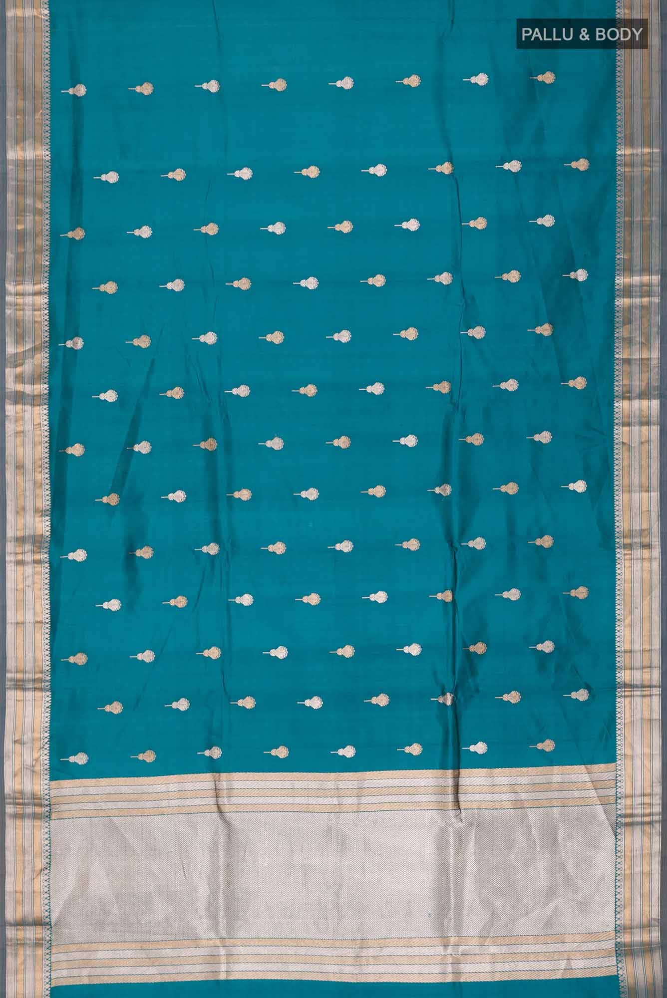 Blue Banarasi Katan Silk Saree