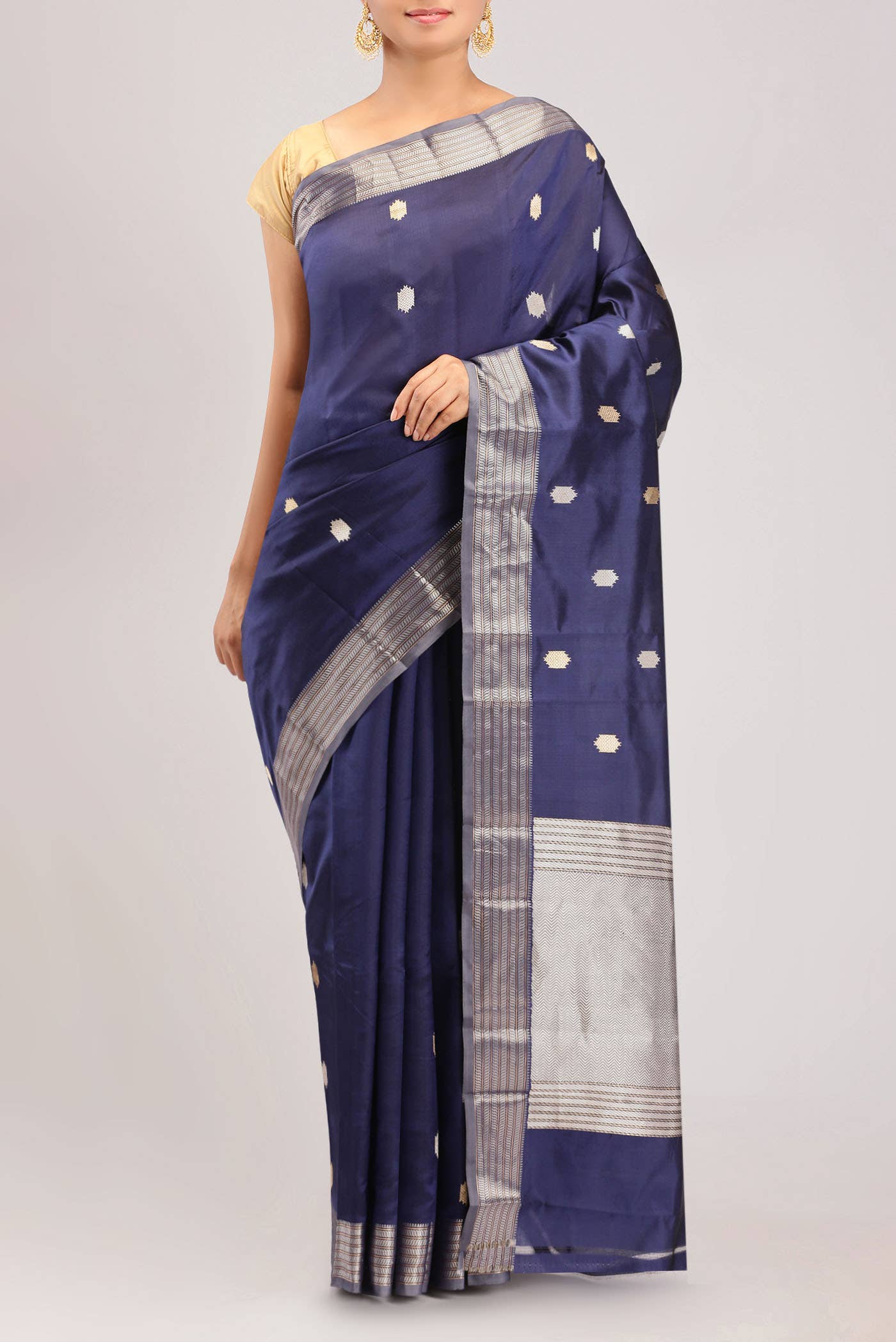 Blue Banarasi Katan Silk Saree