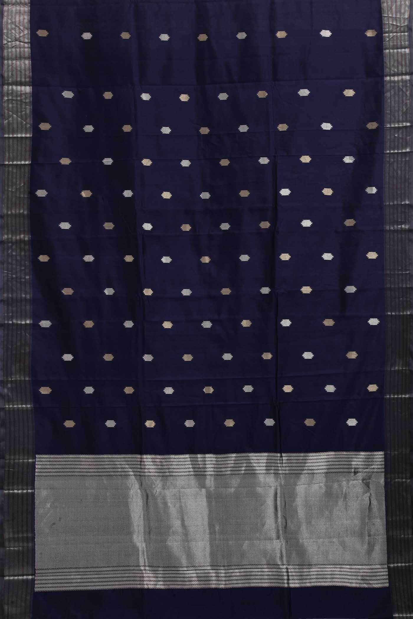 Blue Banarasi Katan Silk Saree