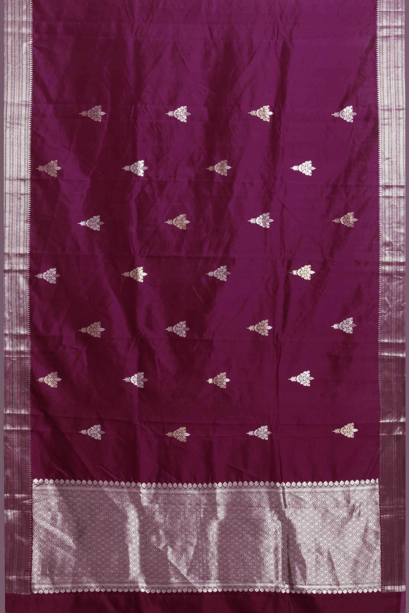 Purple Banarasi Katan Silk Saree