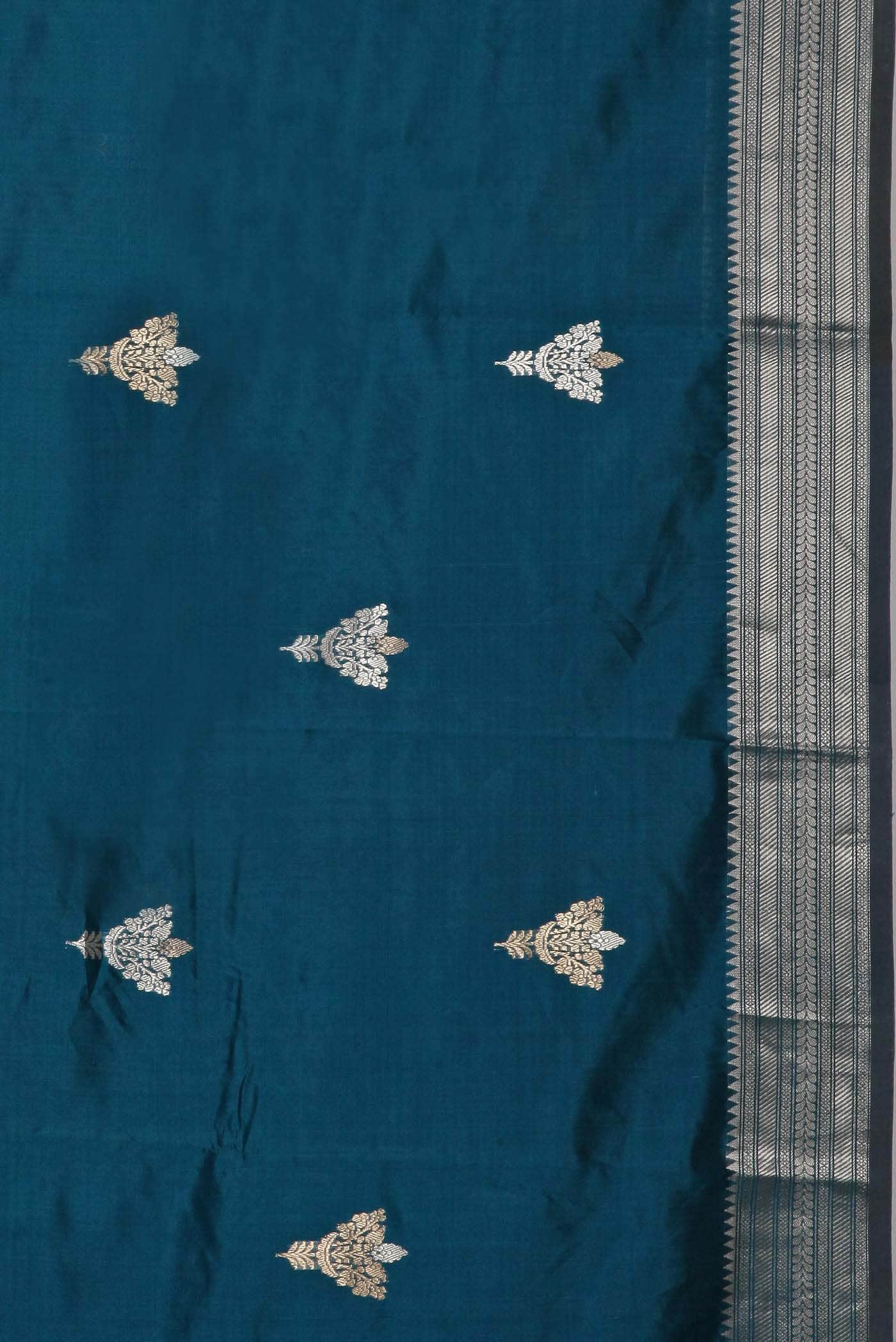 Blue Banarasi Katan Silk Saree
