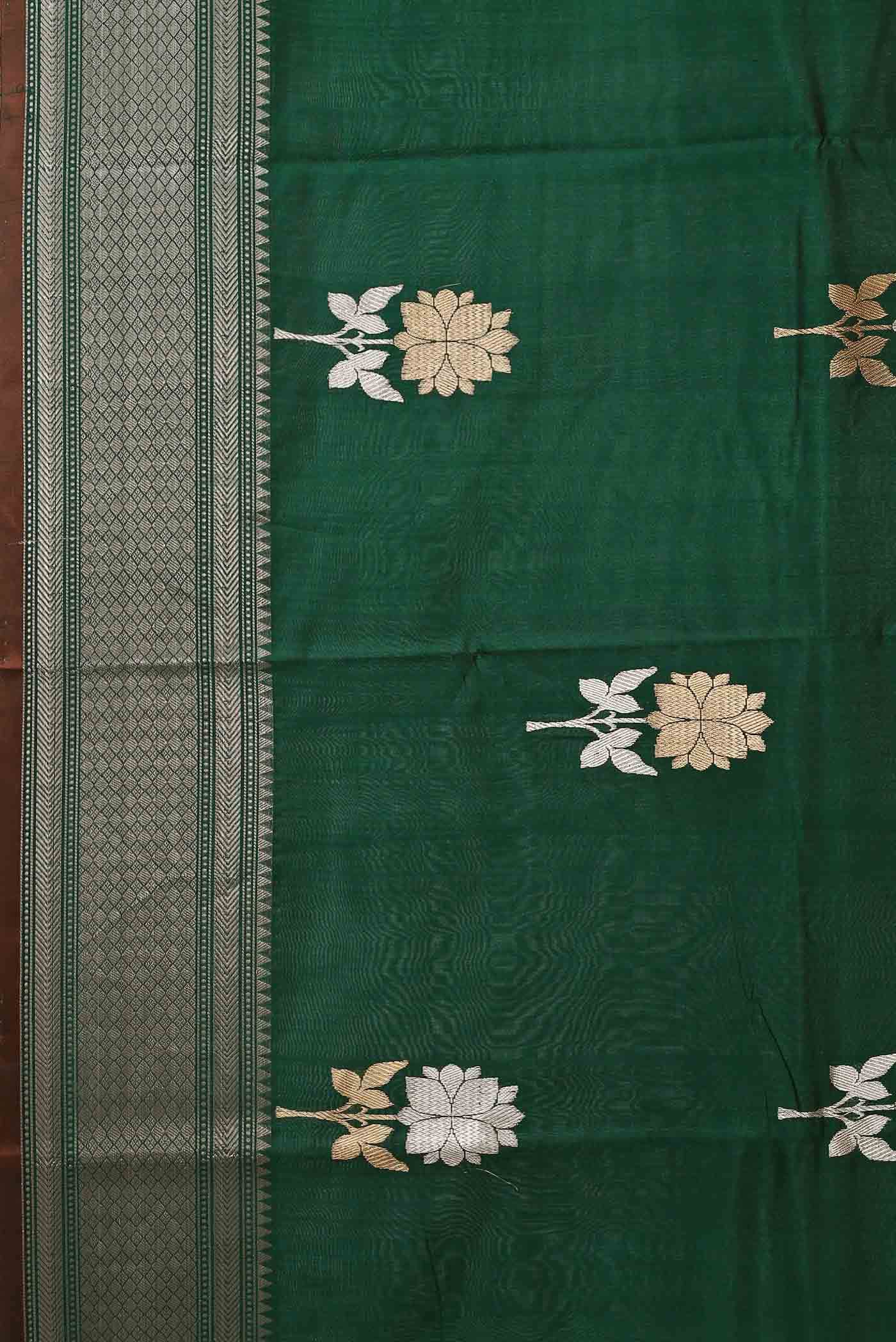 Green Banarasi Katan Silk Saree