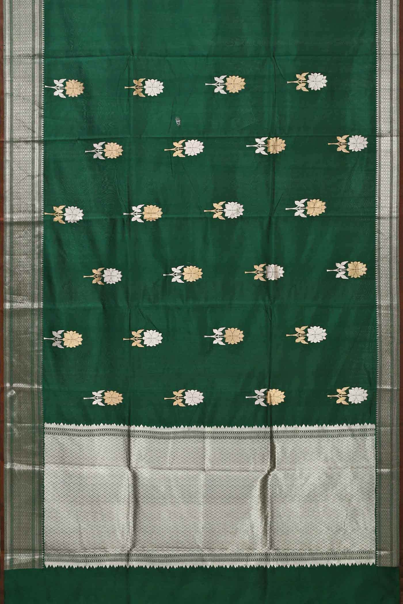 Green Banarasi Katan Silk Saree