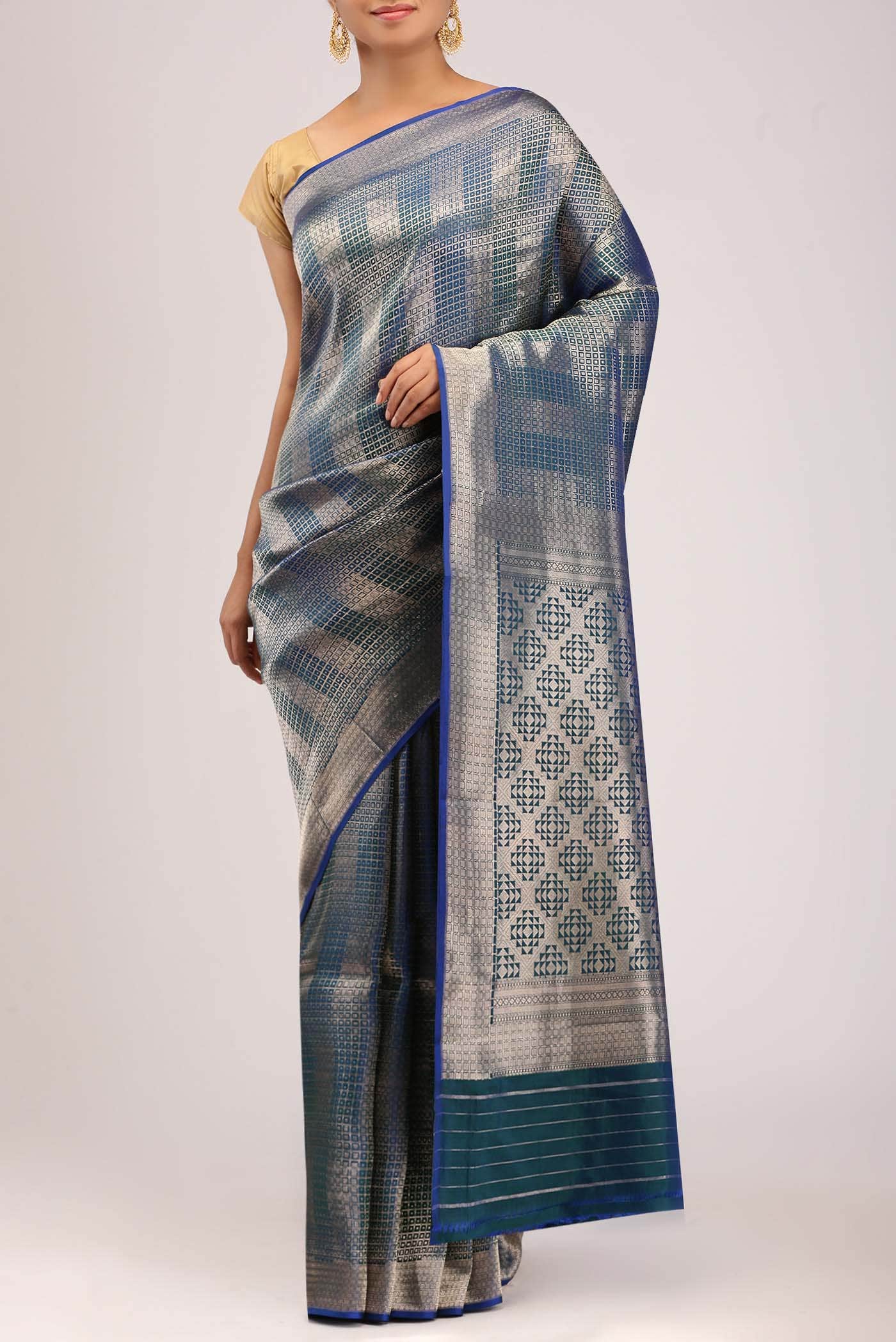 Blue Banarasi Silk Saree
