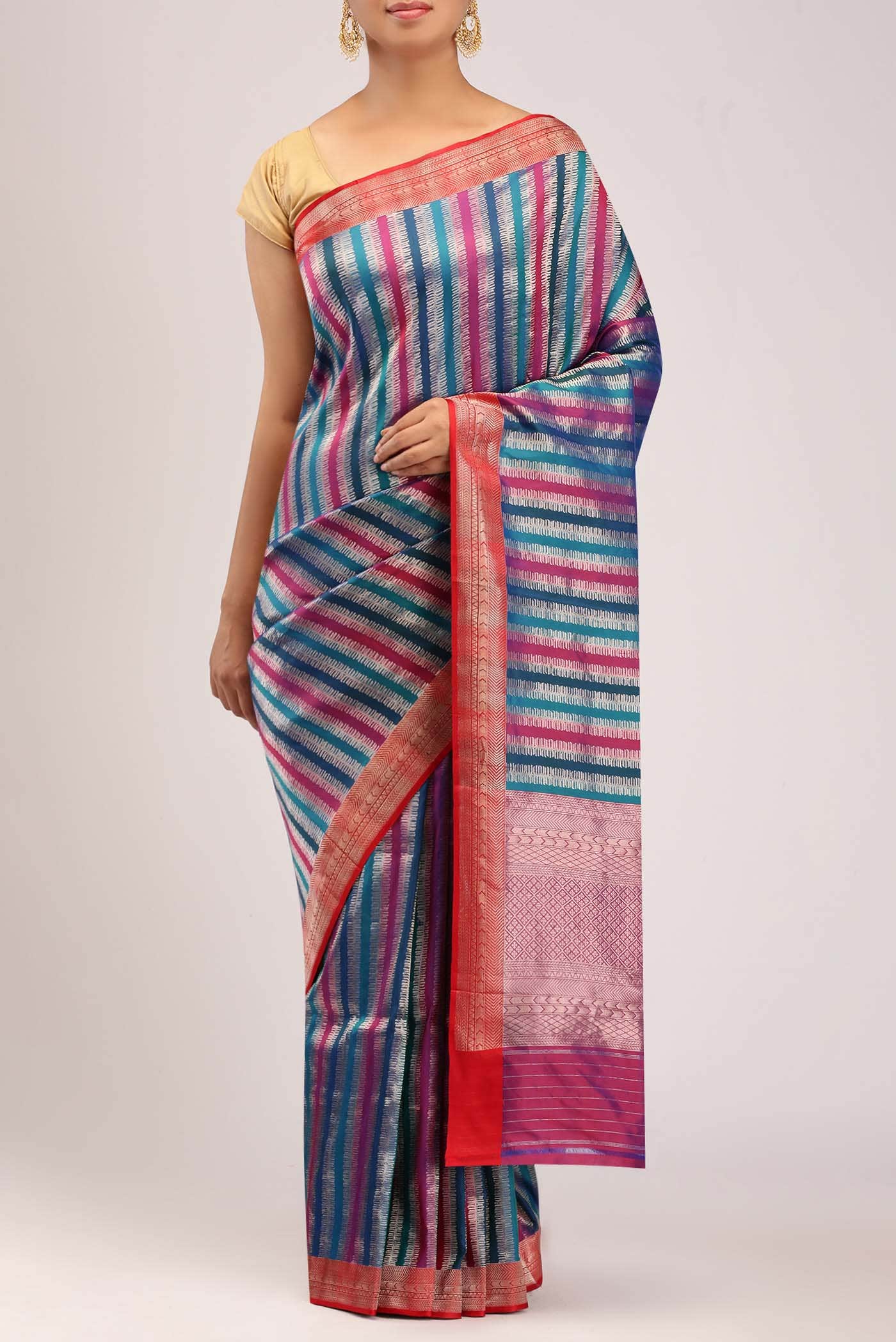 Blue Banarasi Silk Saree