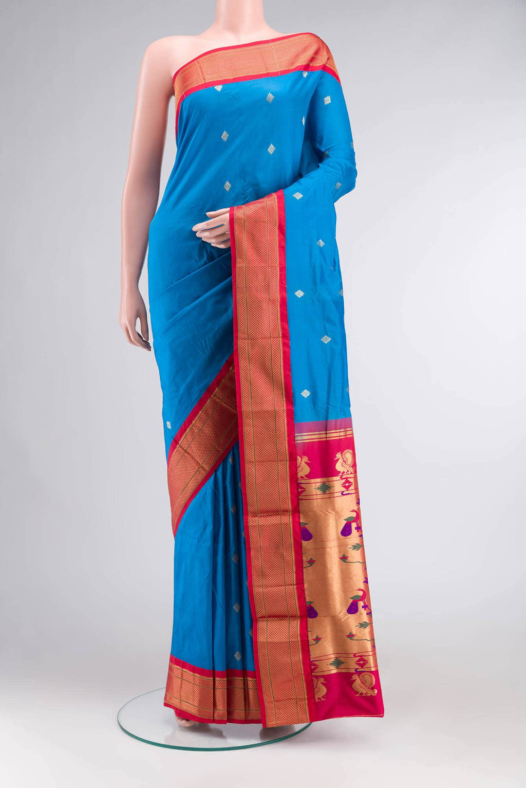 Blue Blended Bangalore Silk Saree