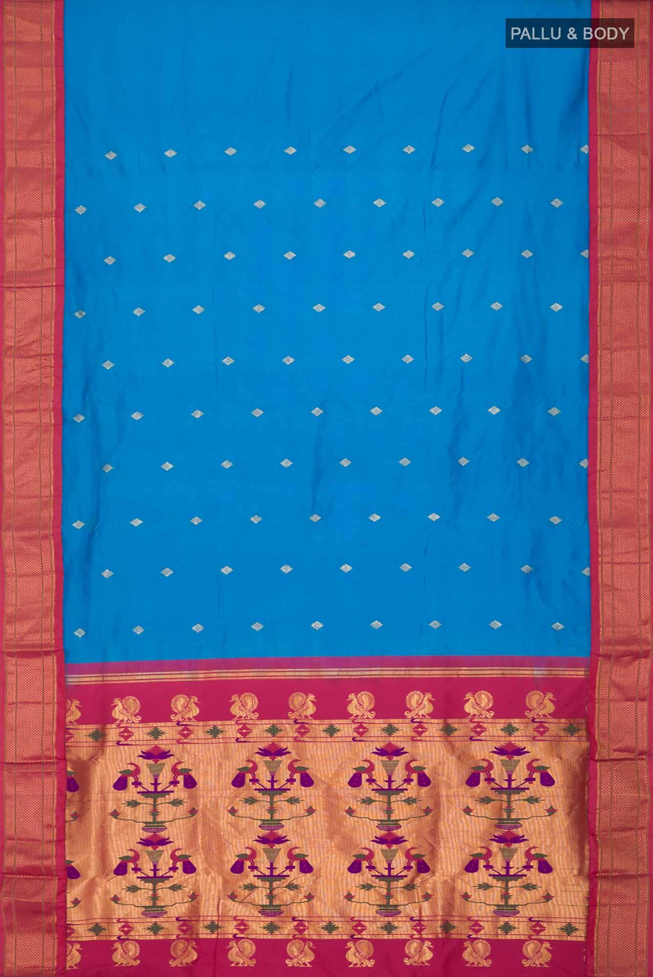 Blue Blended Bangalore Silk Saree