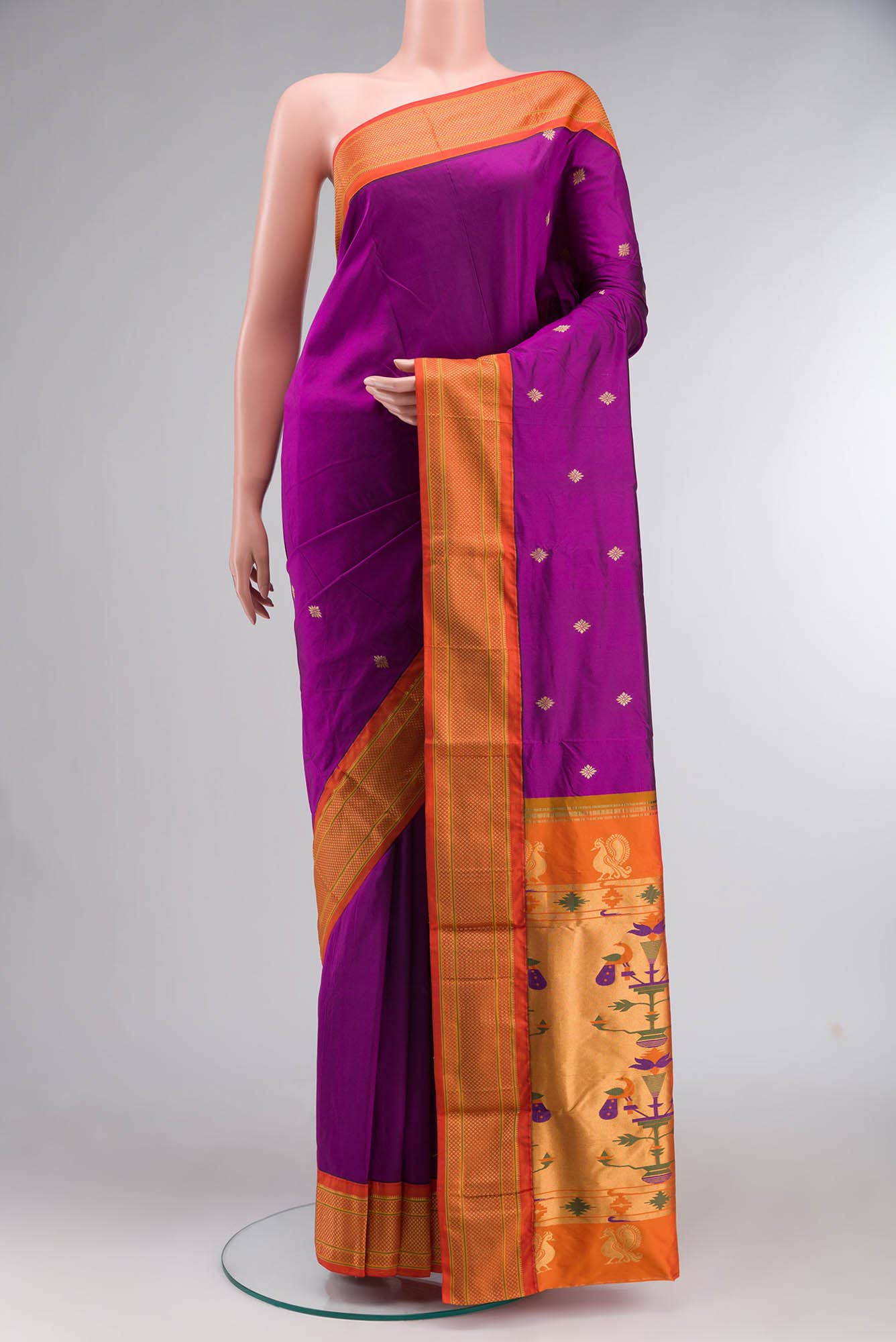 Magenta Blended Bangalore Silk Saree