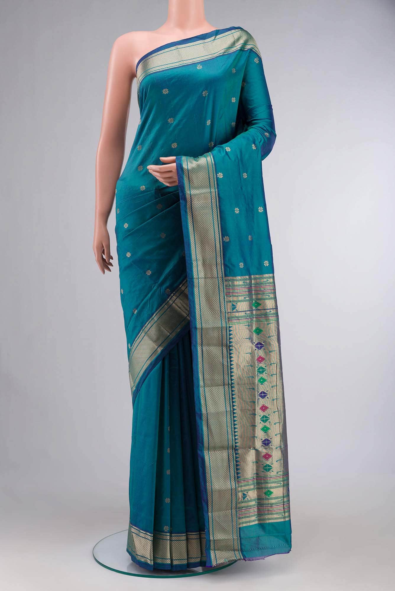 Blue Blended Bangalore Silk Saree
