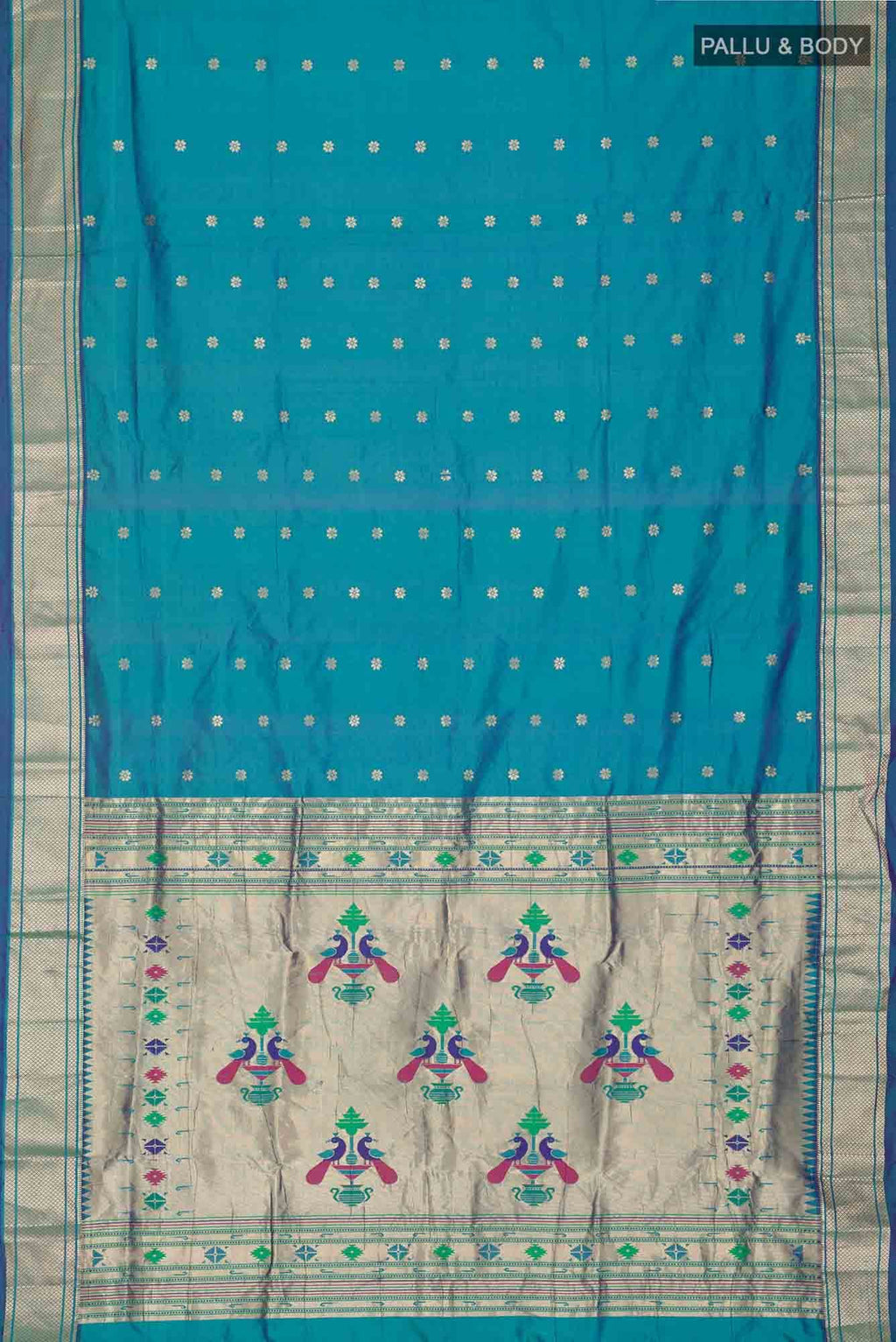 Blue Blended Bangalore Silk Saree
