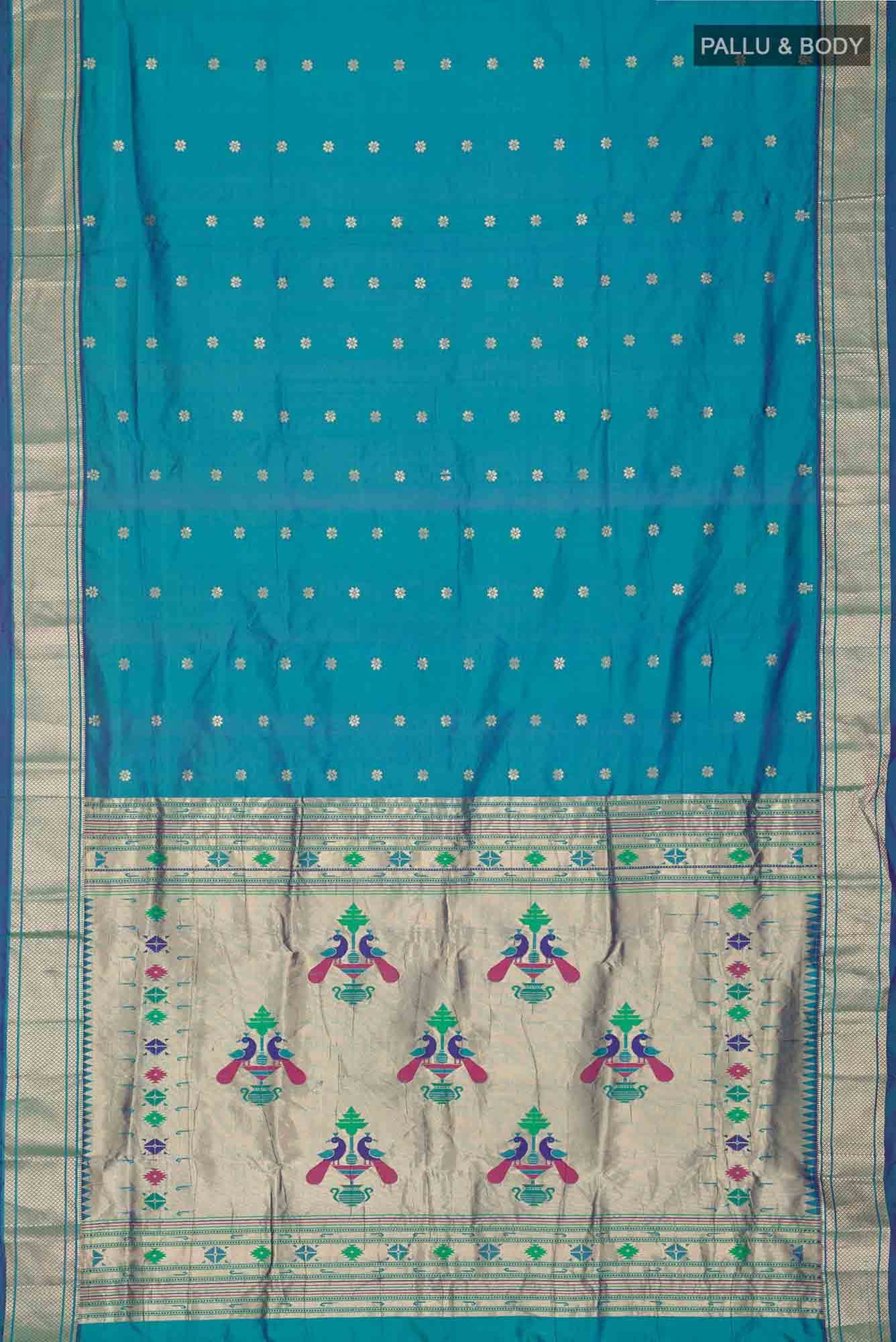 Blue Blended Bangalore Silk Saree
