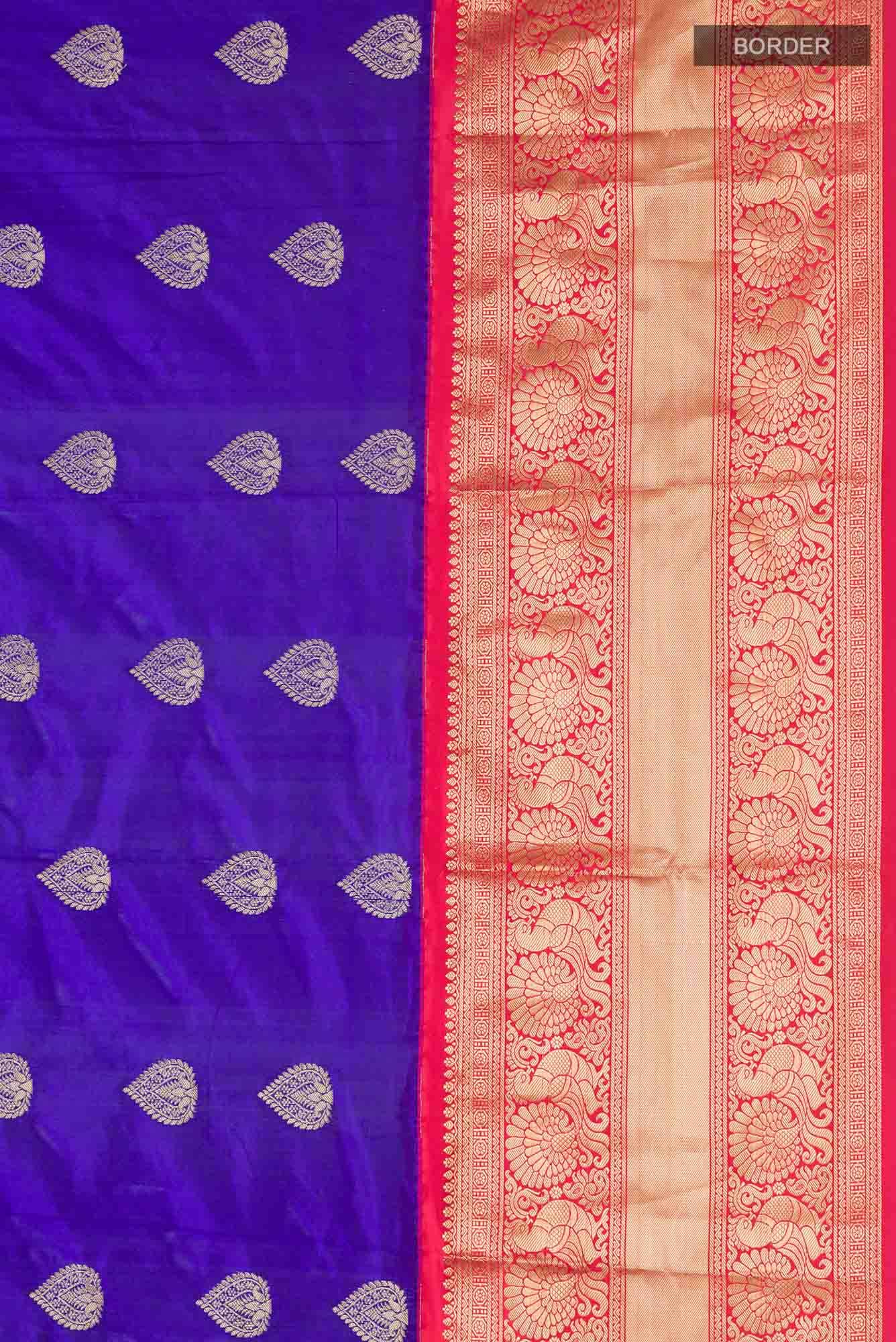 Blue Blended Bangalore Silk Saree
