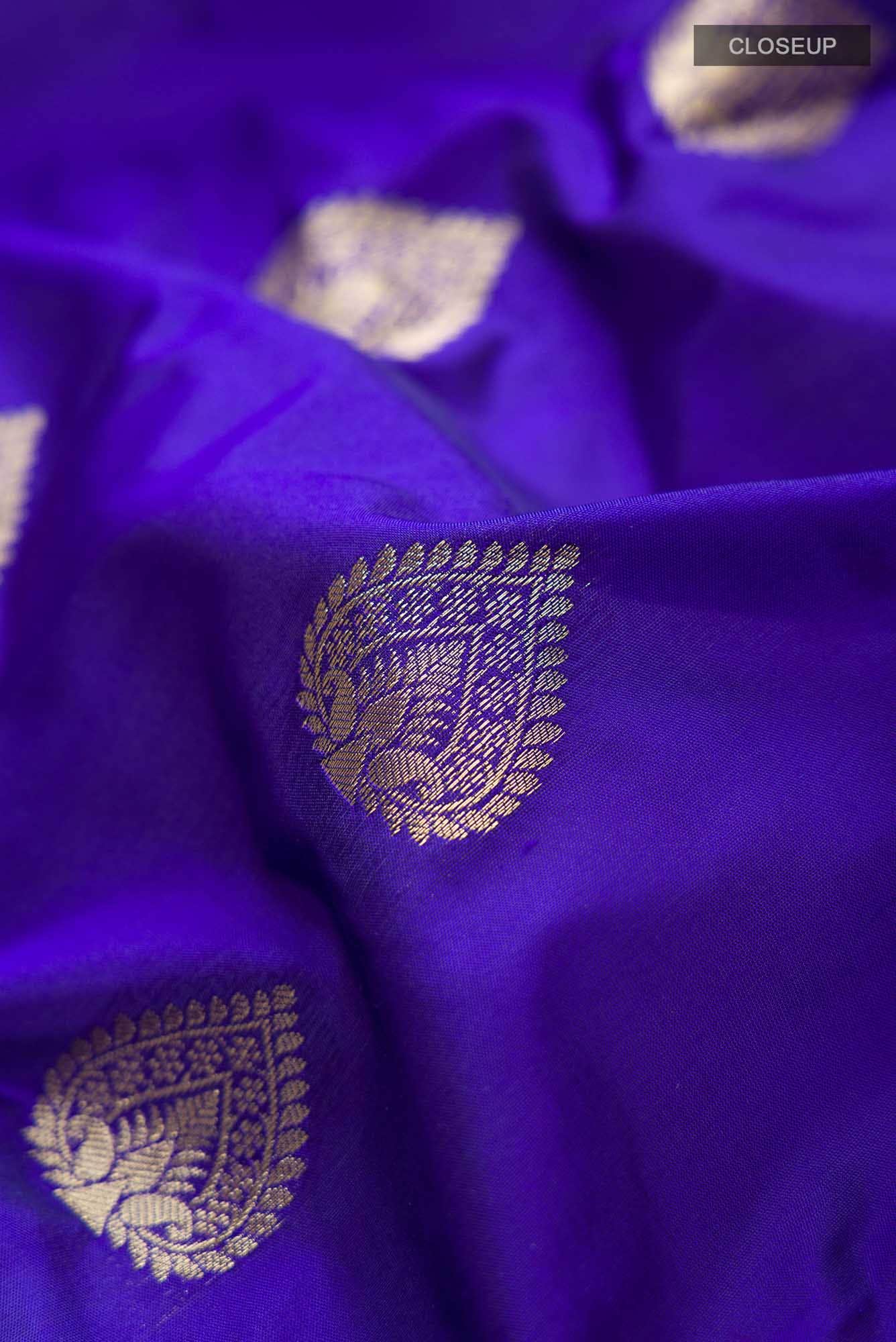 Blue Blended Bangalore Silk Saree