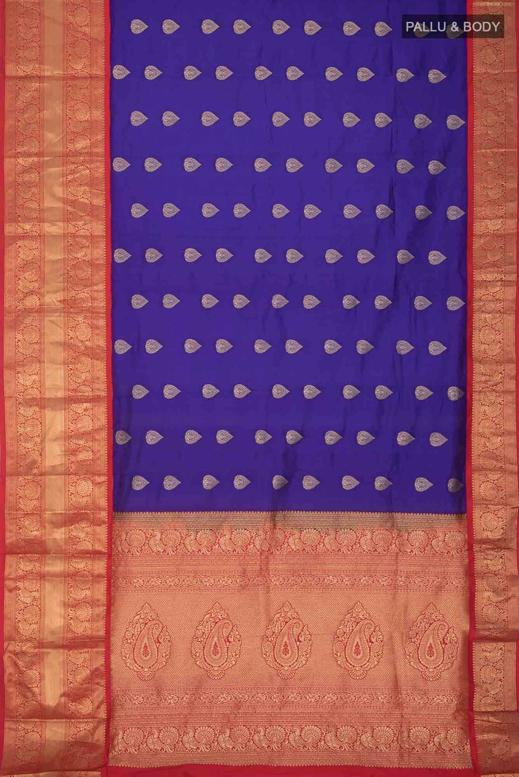 Blue Blended Bangalore Silk Saree