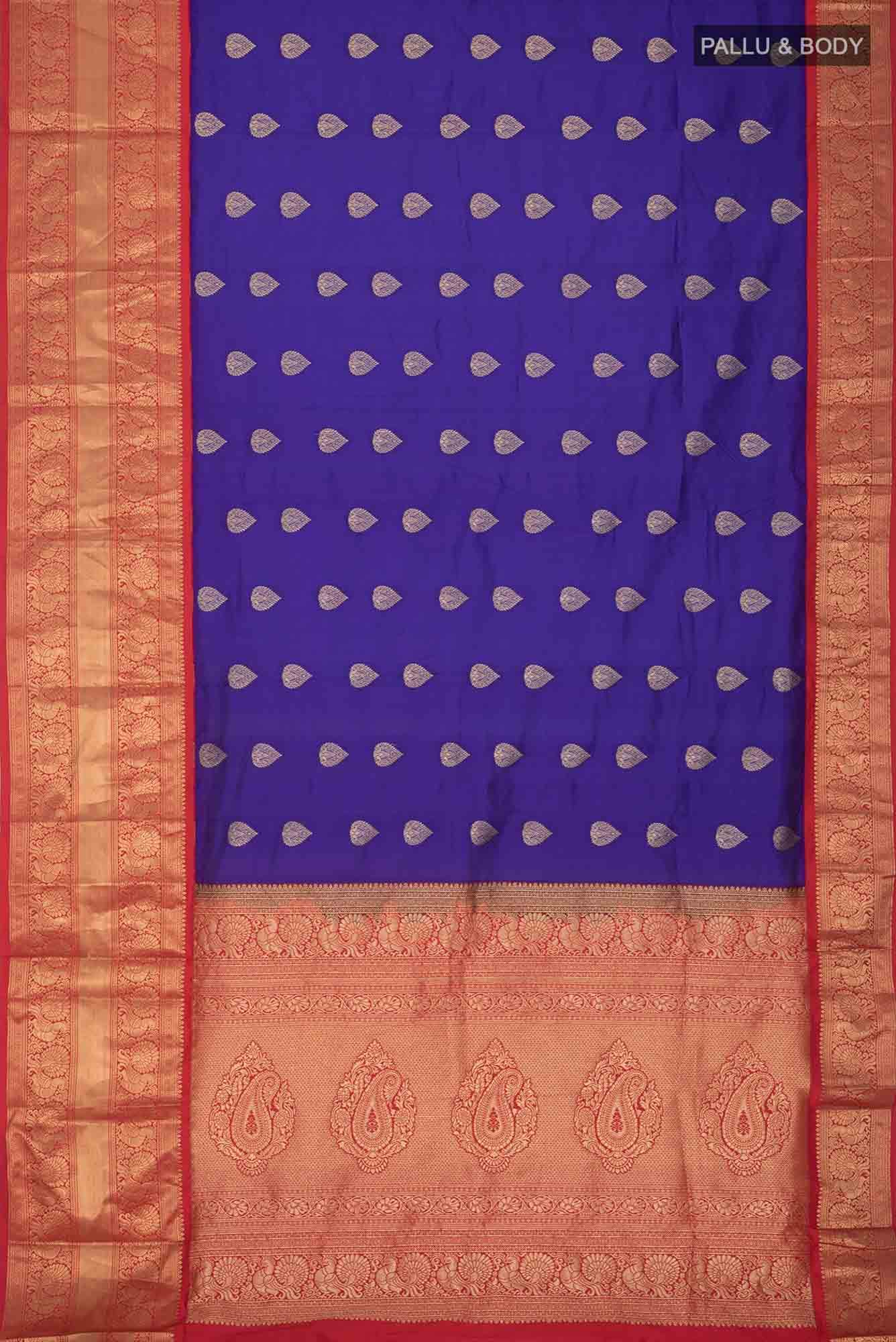 Blue Blended Bangalore Silk Saree