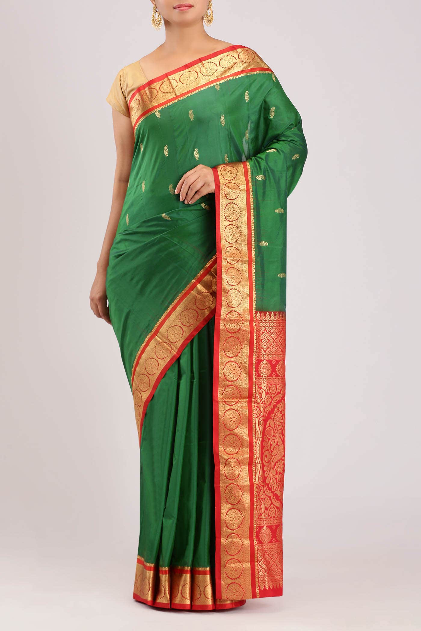 Green Bangalore Silk Saree