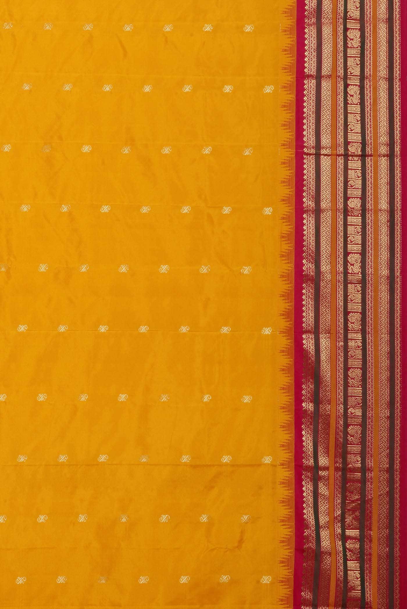 Yellow Bangalore Silk Saree