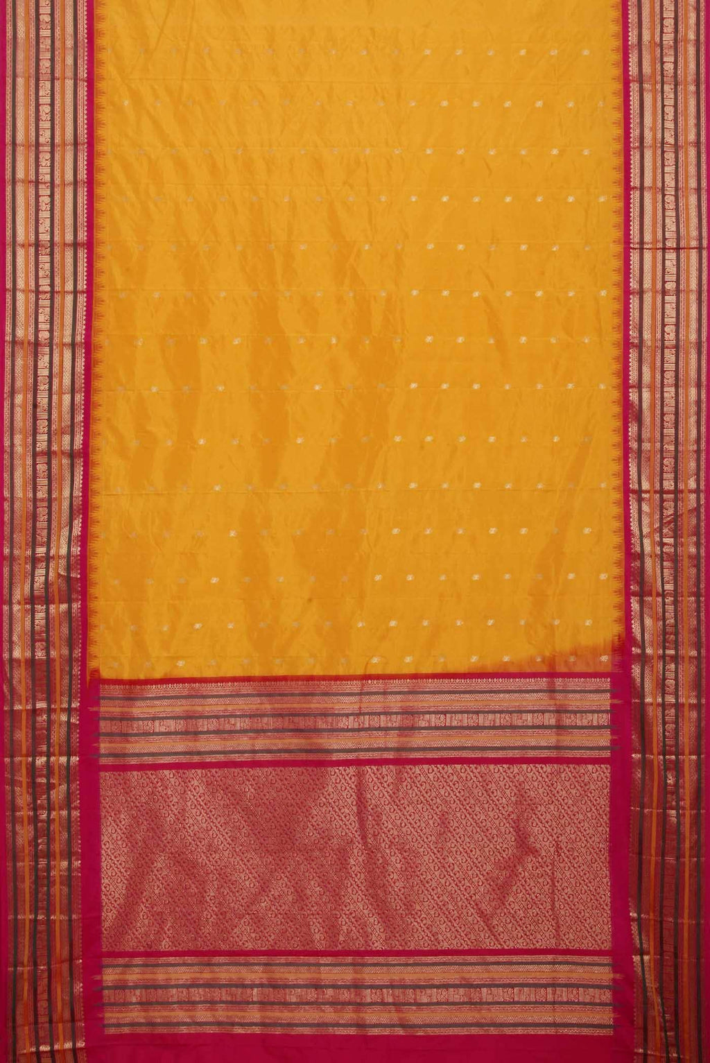 Yellow Bangalore Silk Saree