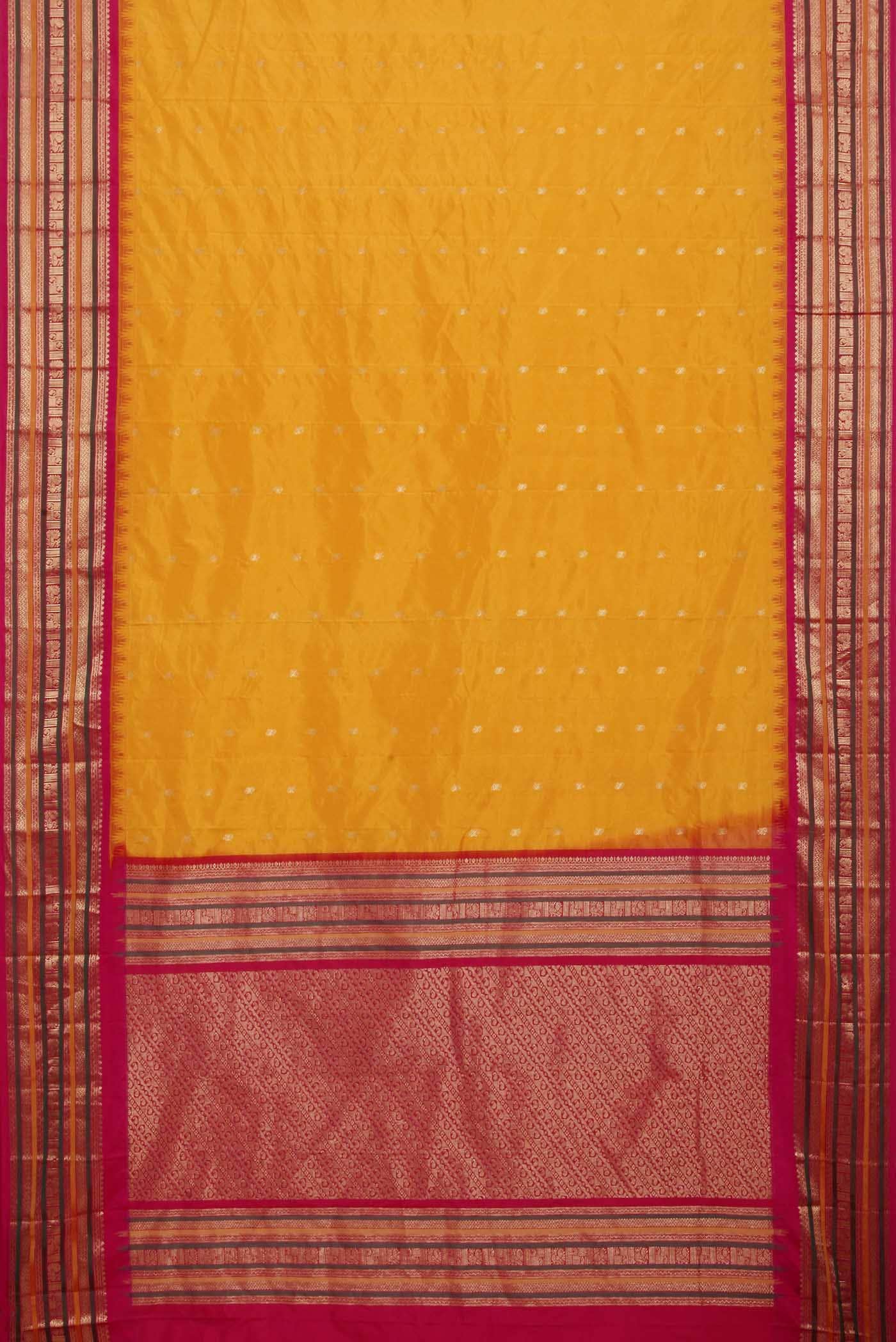 Yellow Bangalore Silk Saree