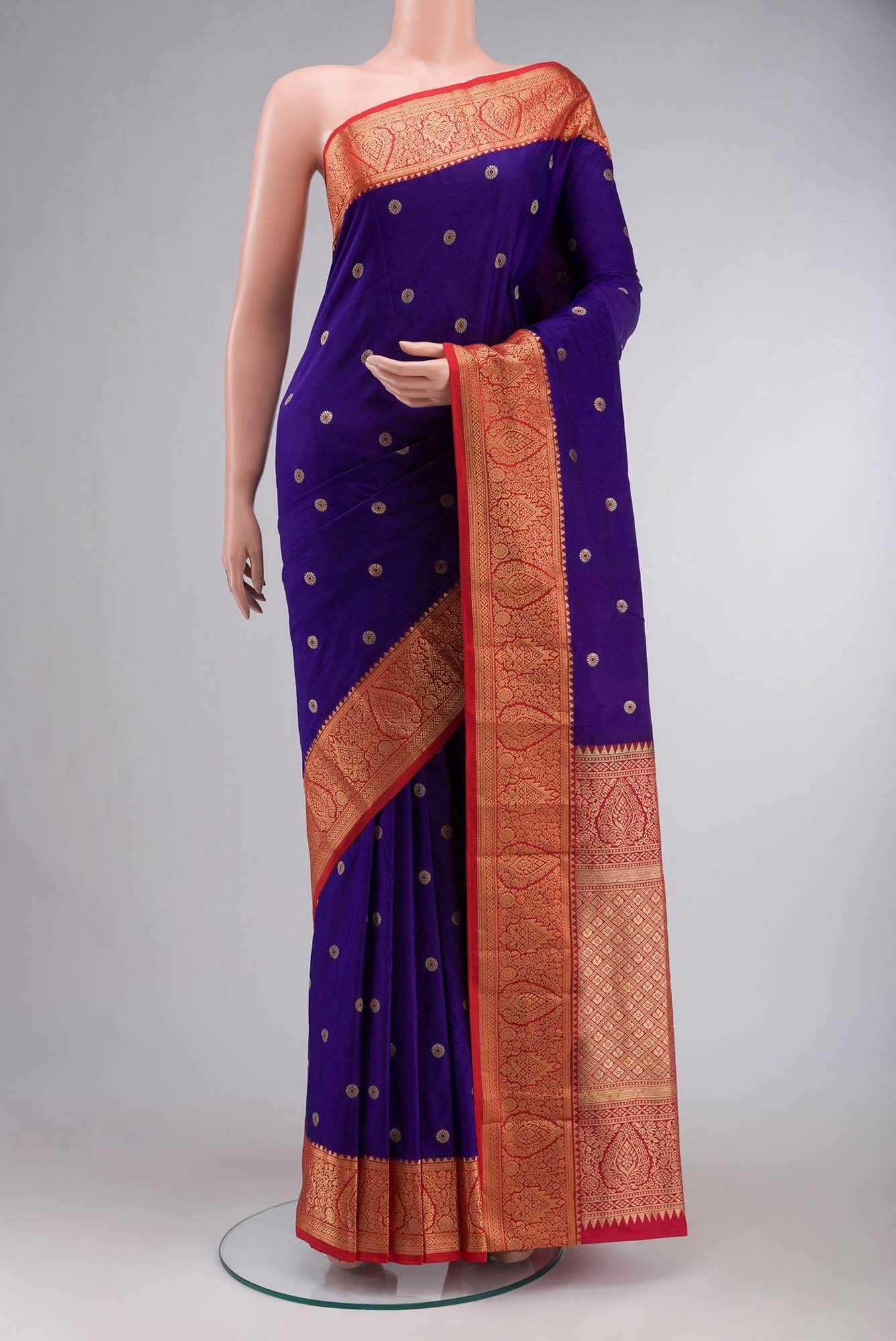 Blue Blended Bangalore Silk Saree