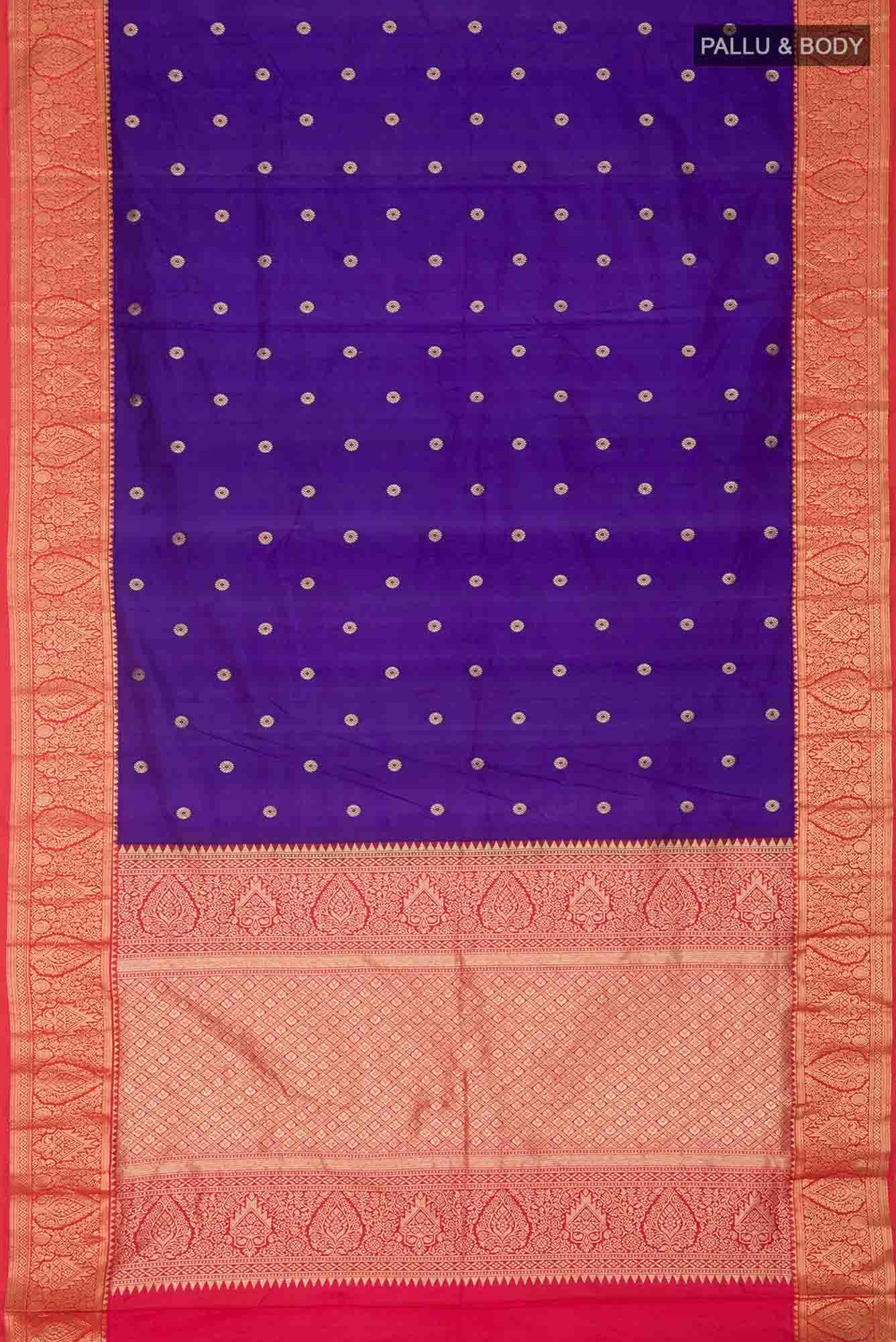Blue Blended Bangalore Silk Saree