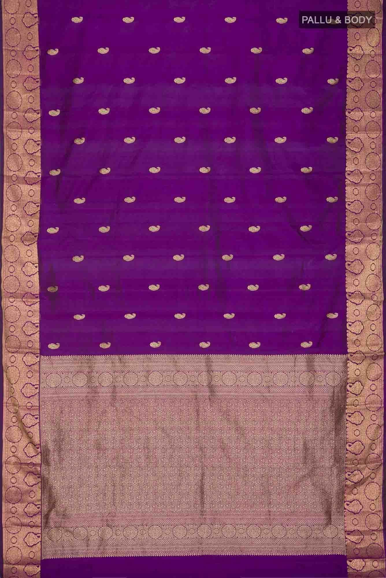Purple Blended Bangalore Silk Saree