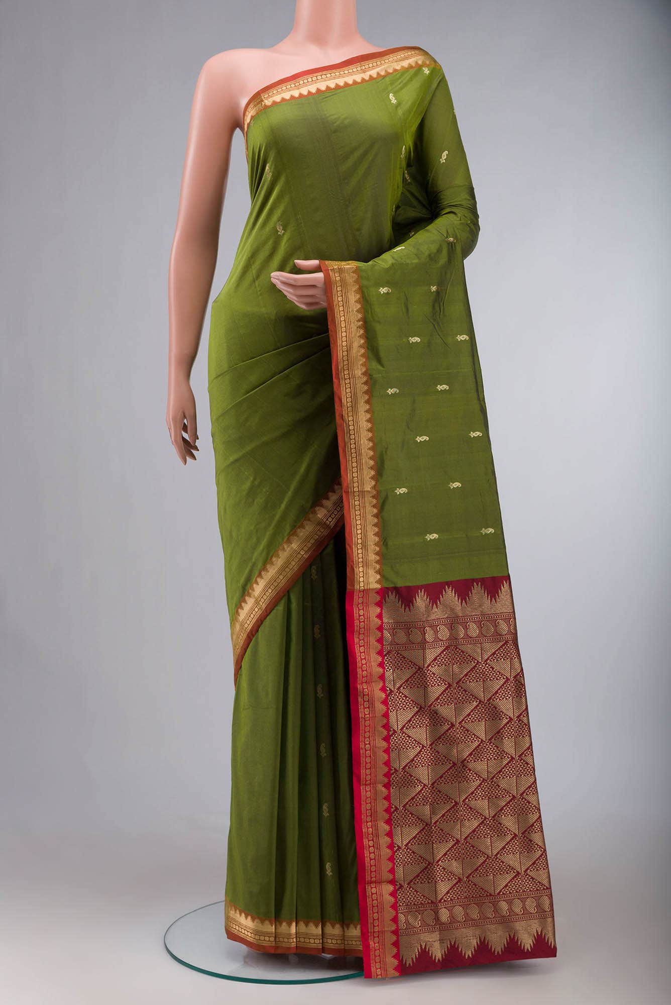 Green Blended Bangalore Silk Saree