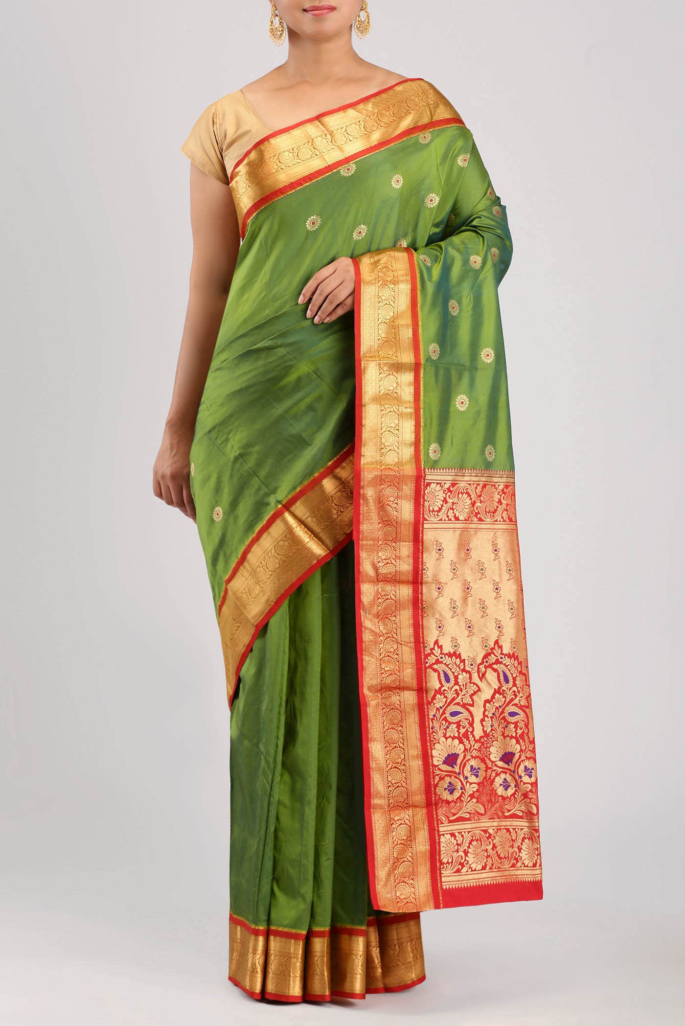 Green Bangalore Silk Saree