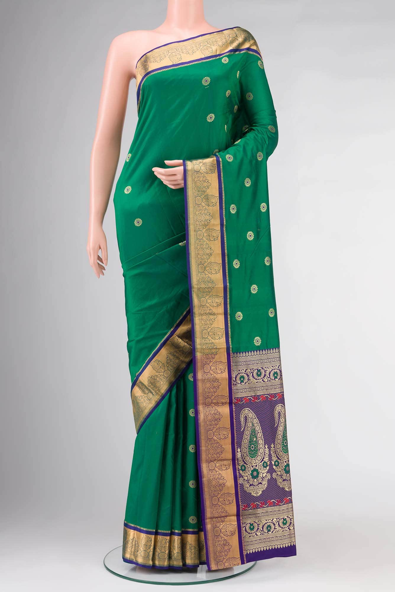 Green Blended Bangalore Silk Saree
