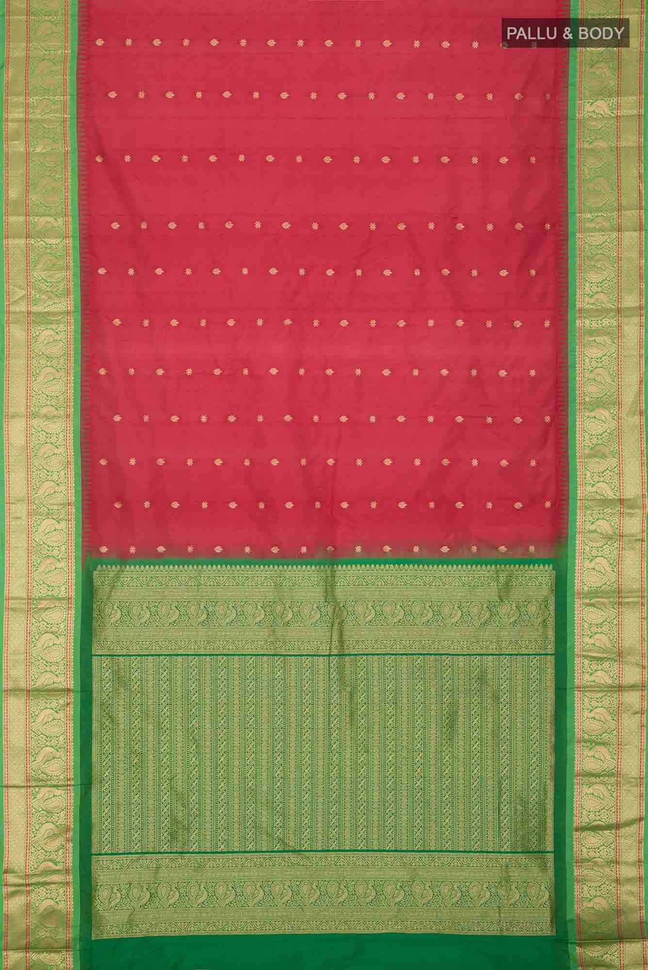 Red Blended Bangalore Silk Saree