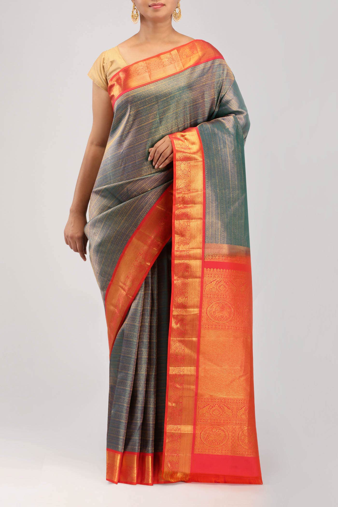 Blue Kanchipuram Silk Saree