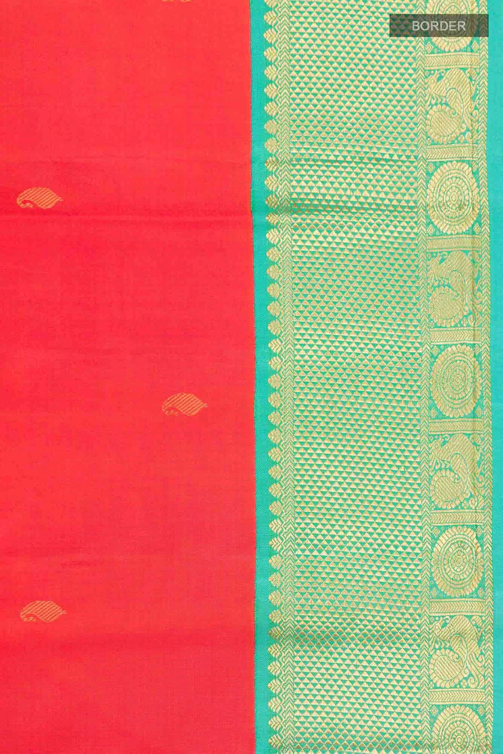 Orange with Pink Dual Tone Kanchipuram Silk Saree
