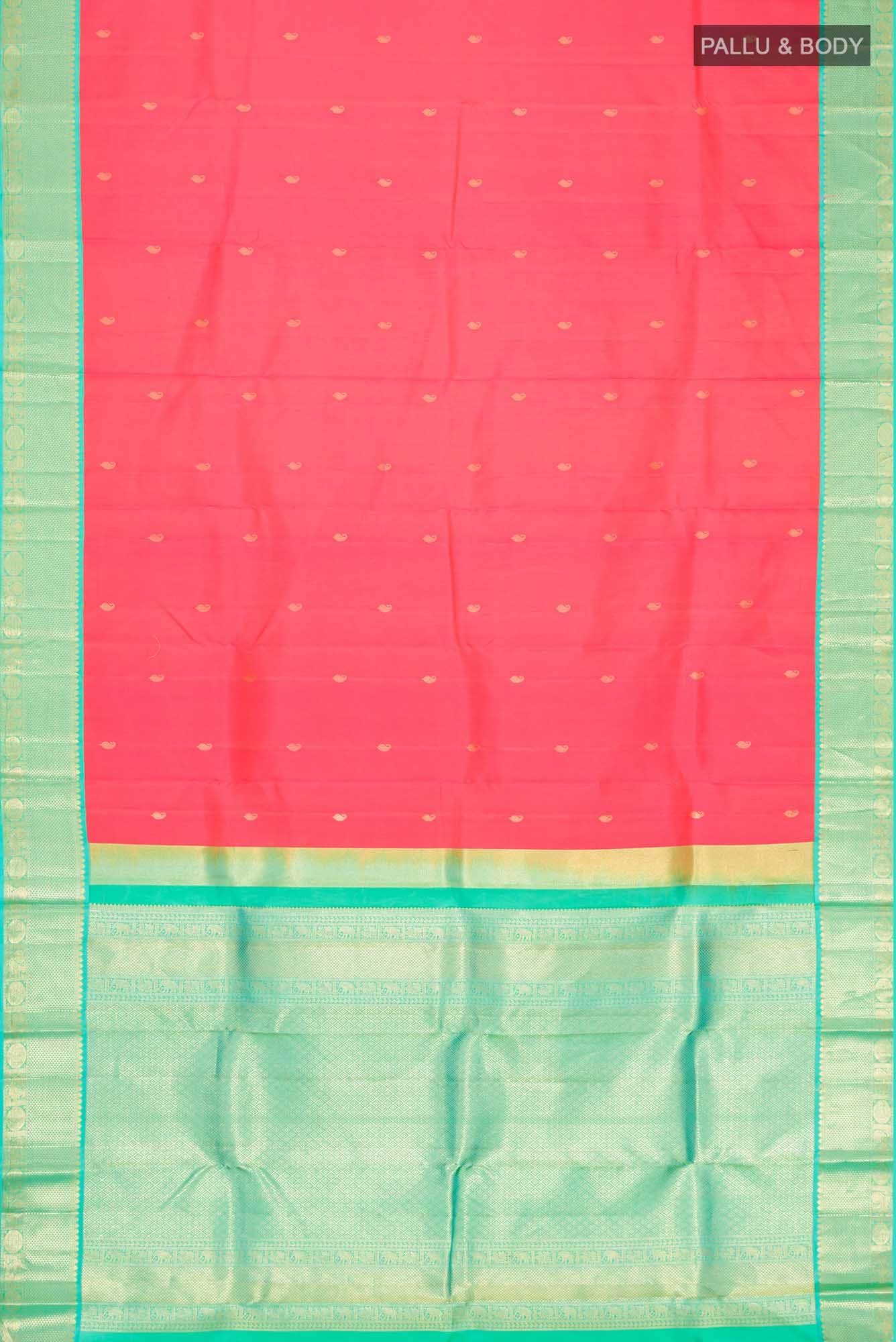 Orange with Pink Dual Tone Kanchipuram Silk Saree