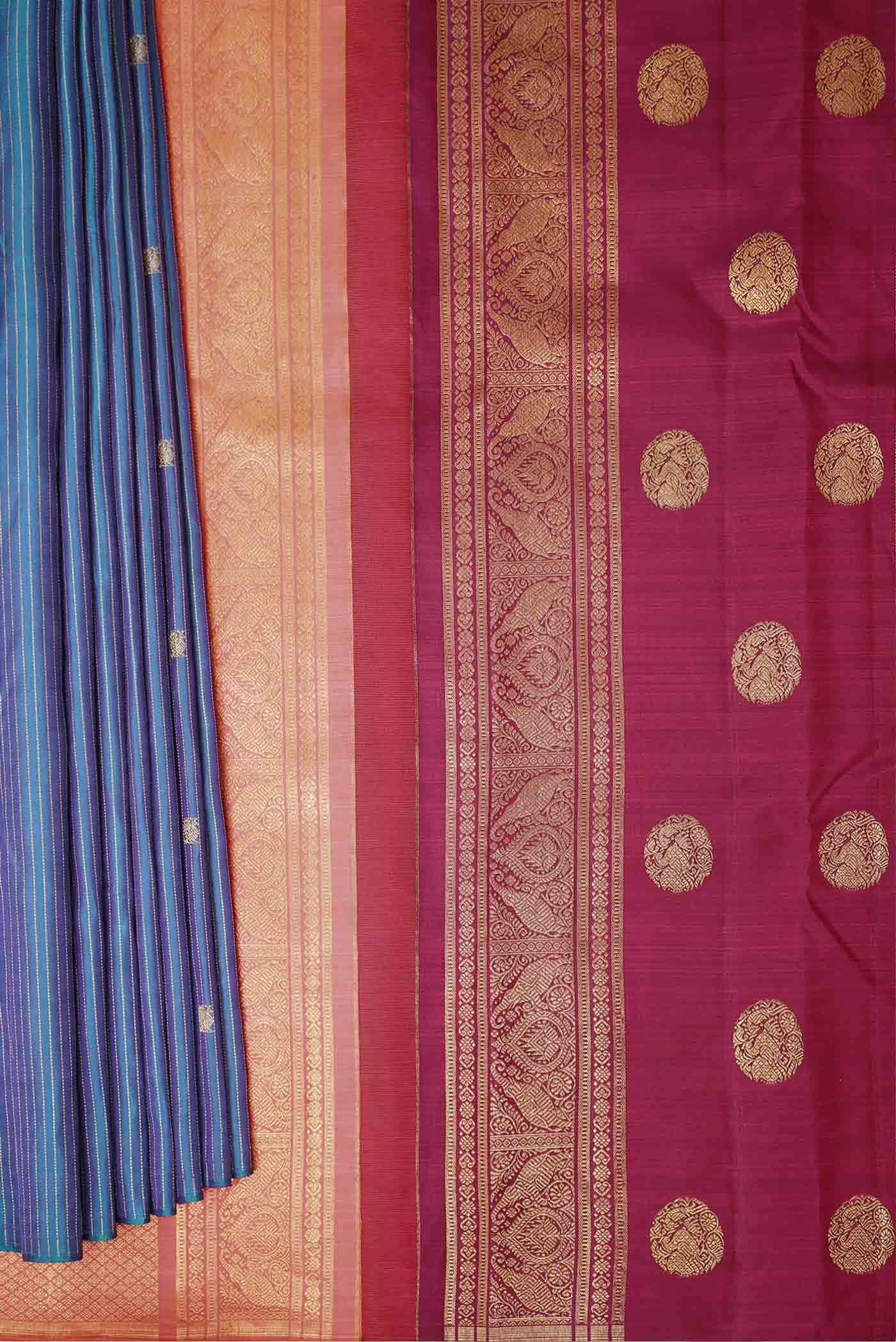Blue Kanchipuram Silk Saree